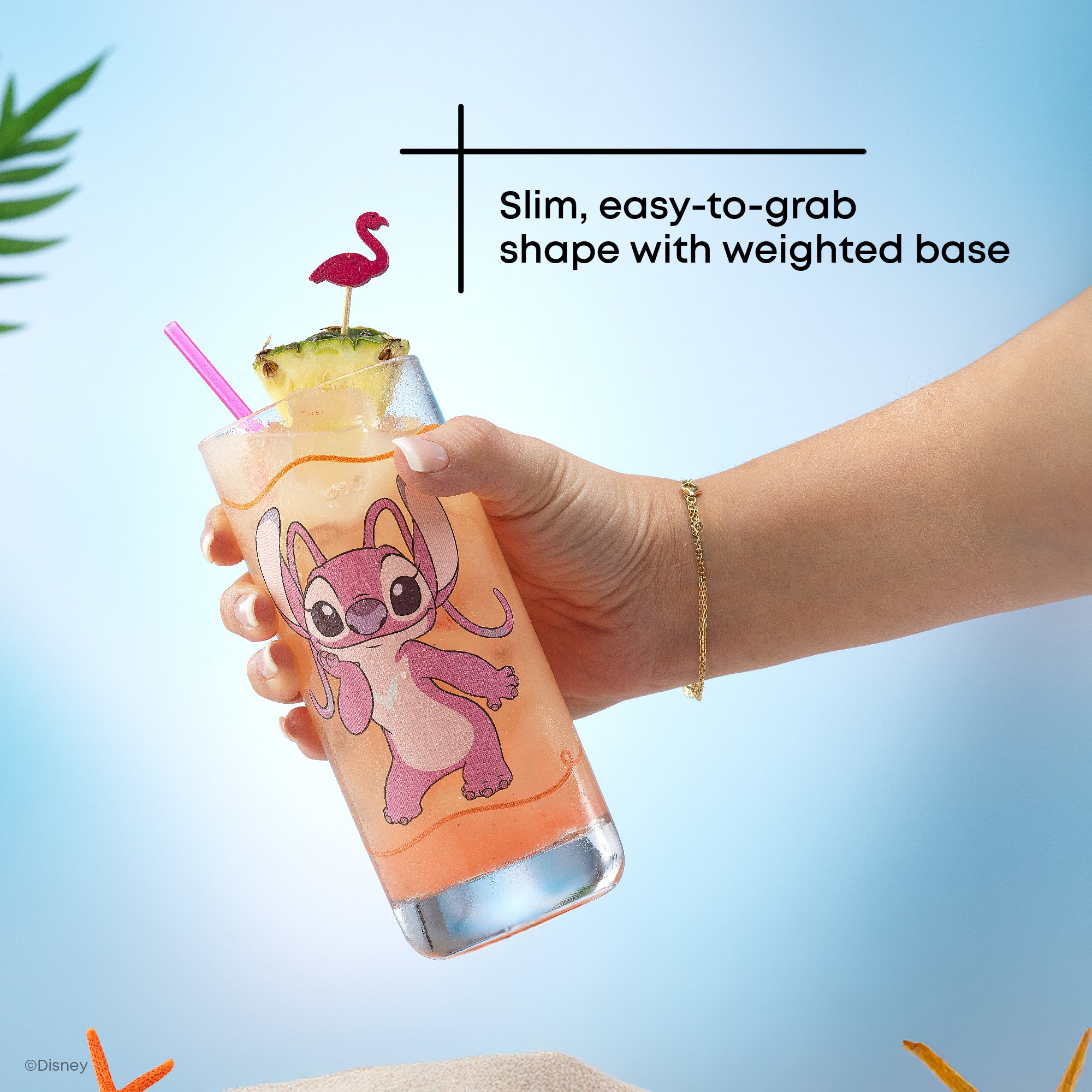 joyjolt-disney-stitch-good-times-tall-drinking-glasses-set-of-2-13oz image 3
