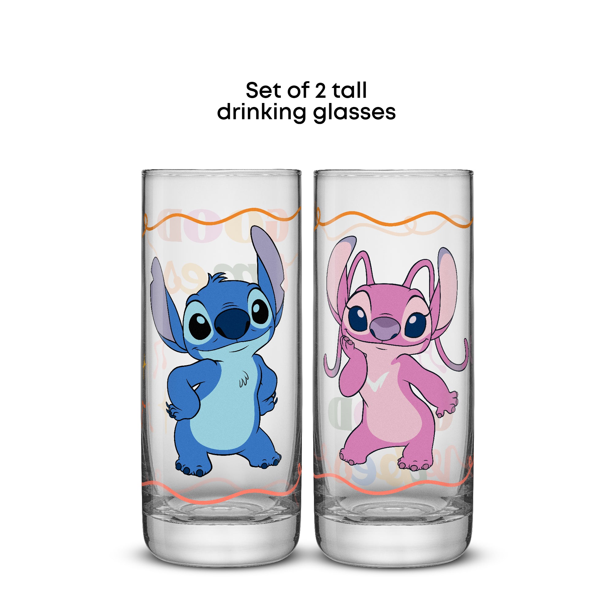 joyjolt-disney-stitch-good-times-tall-drinking-glasses-set-of-2-13oz image 5