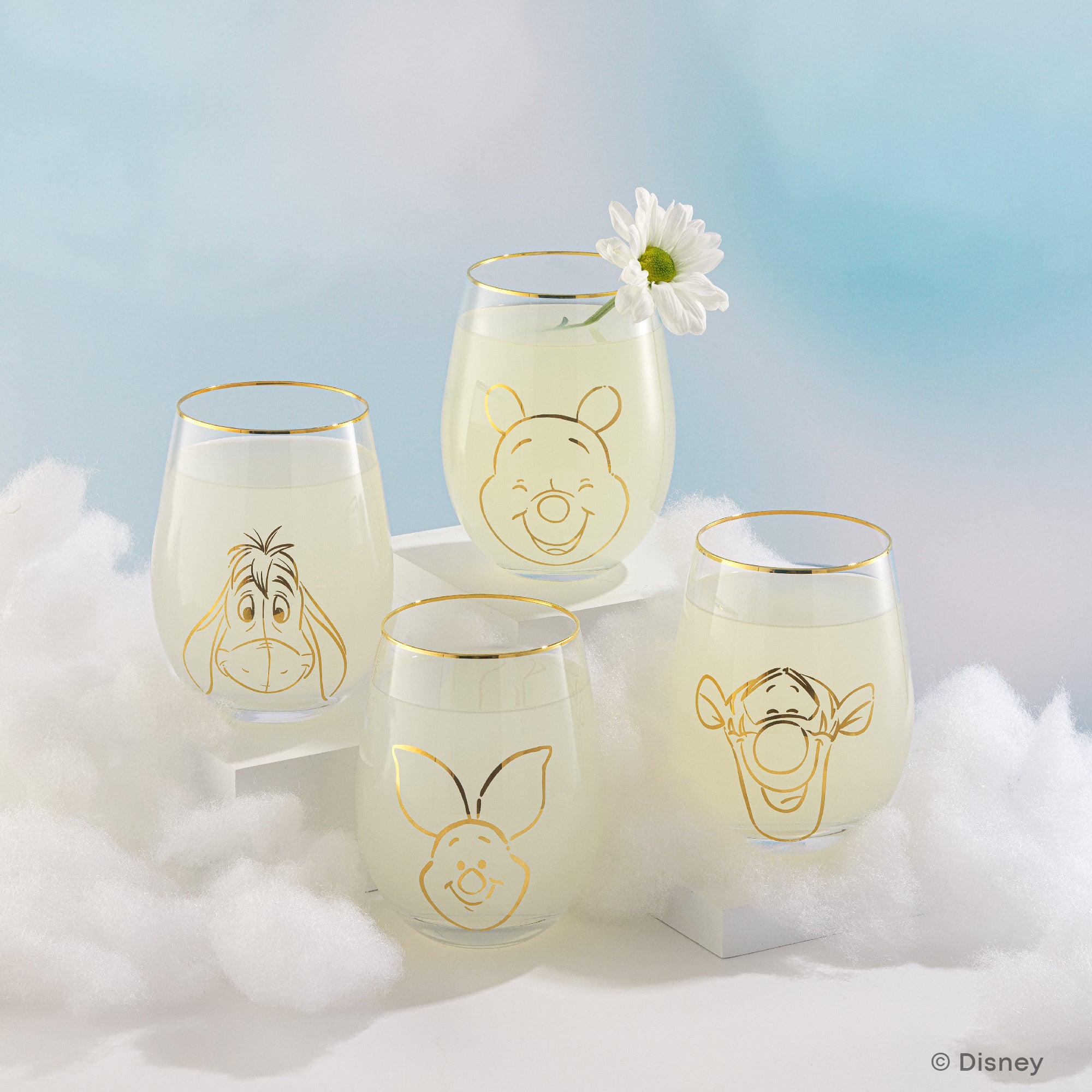 joyjolt-disney-winnie-the-pooh-gold-sketch-stemless-drinking-glasses-set-of-4-19 image 2