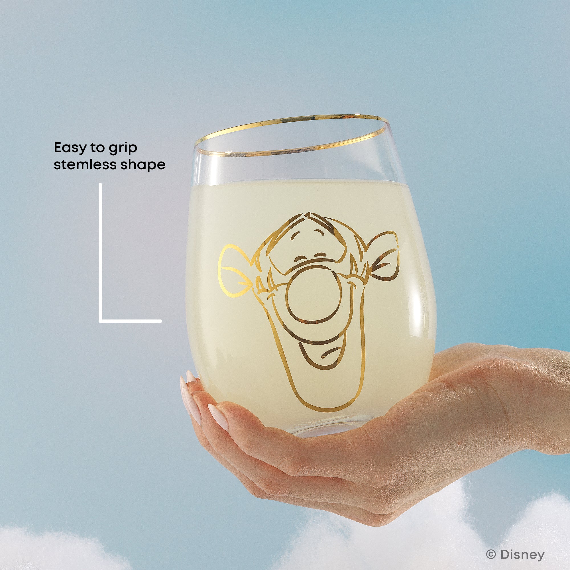 joyjolt-disney-winnie-the-pooh-gold-sketch-stemless-drinking-glasses-set-of-4-19 image 4
