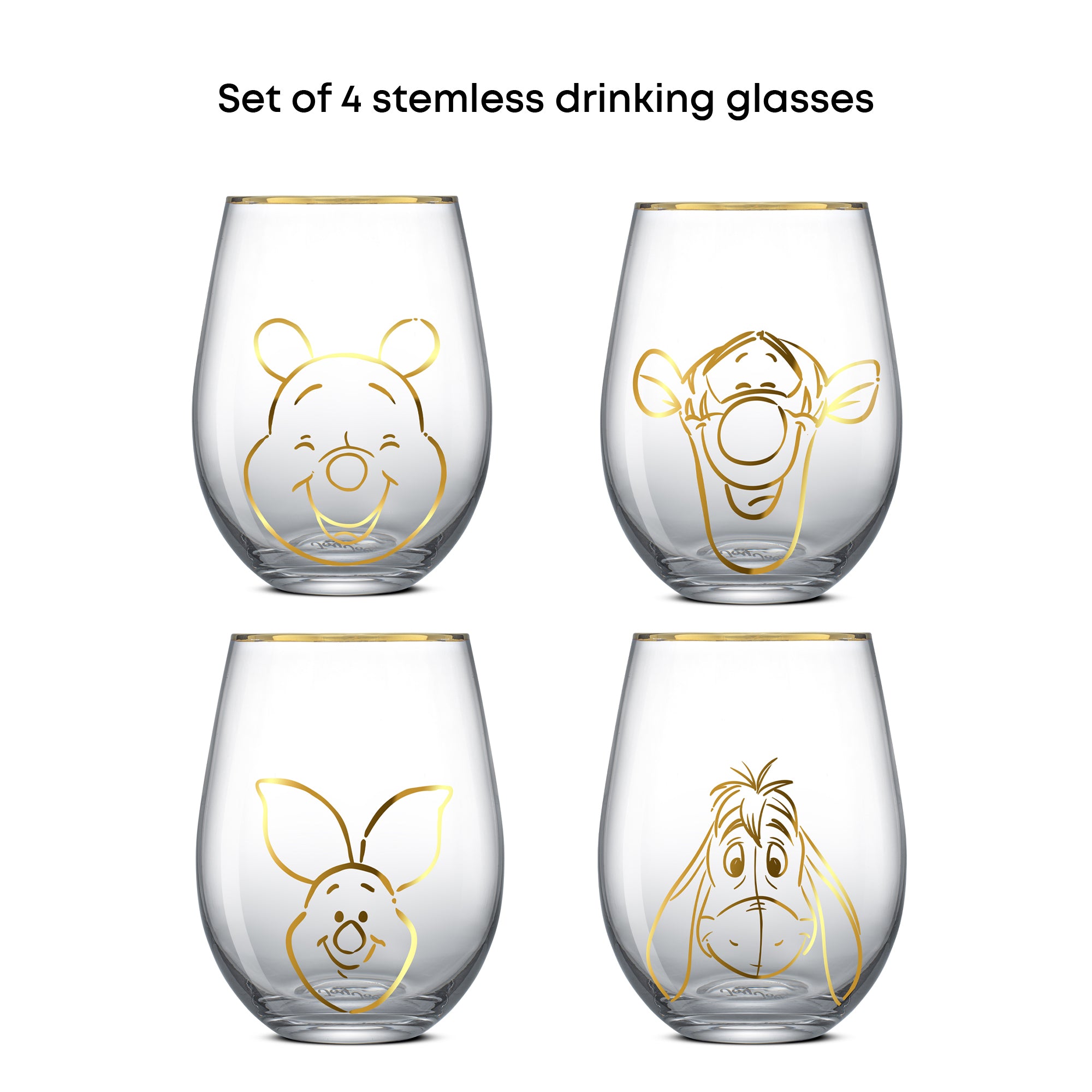joyjolt-disney-winnie-the-pooh-gold-sketch-stemless-drinking-glasses-set-of-4-19 image 6