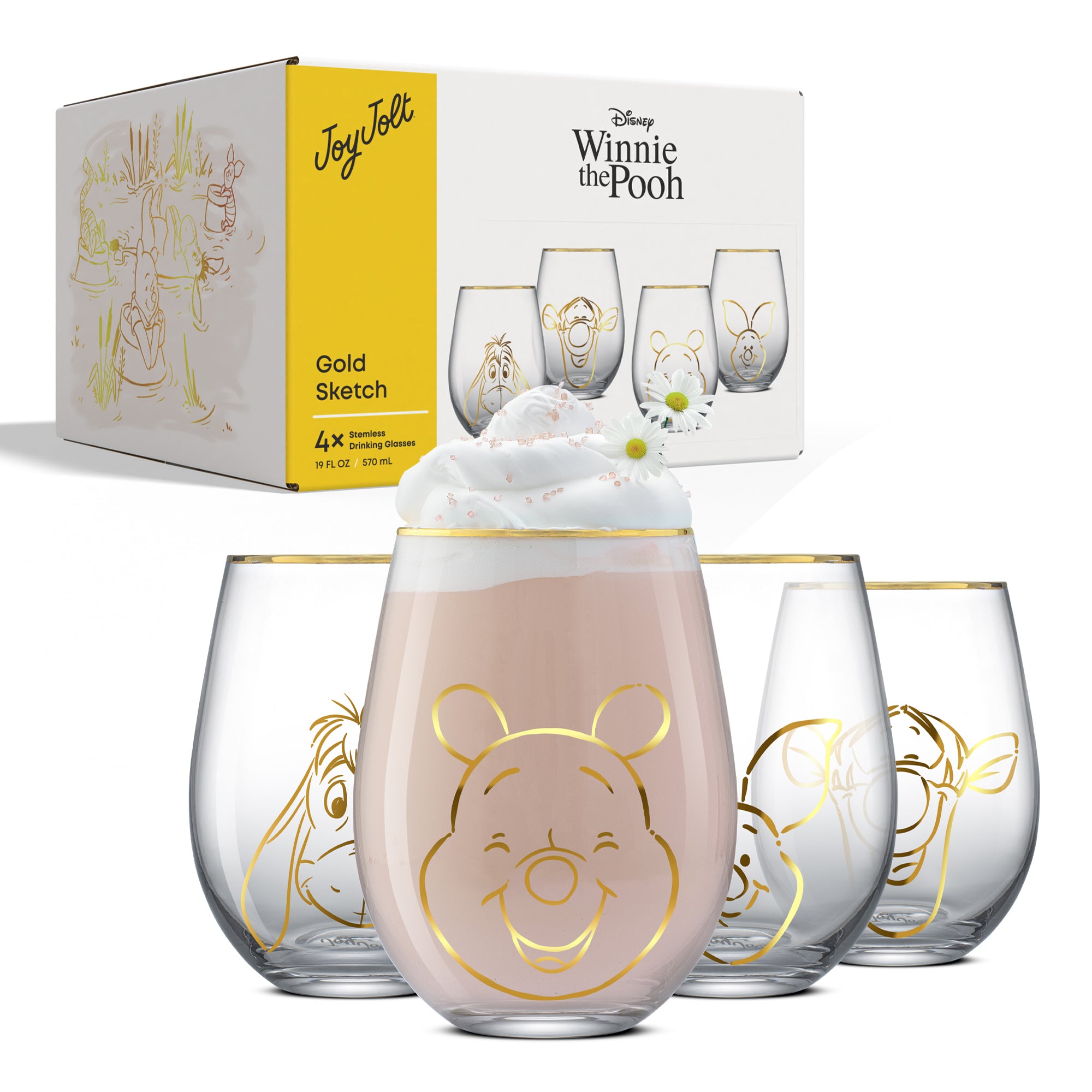 joyjolt-disney-winnie-the-pooh-gold-sketch-stemless-drinking-glasses-set-of-4-19 image 8
