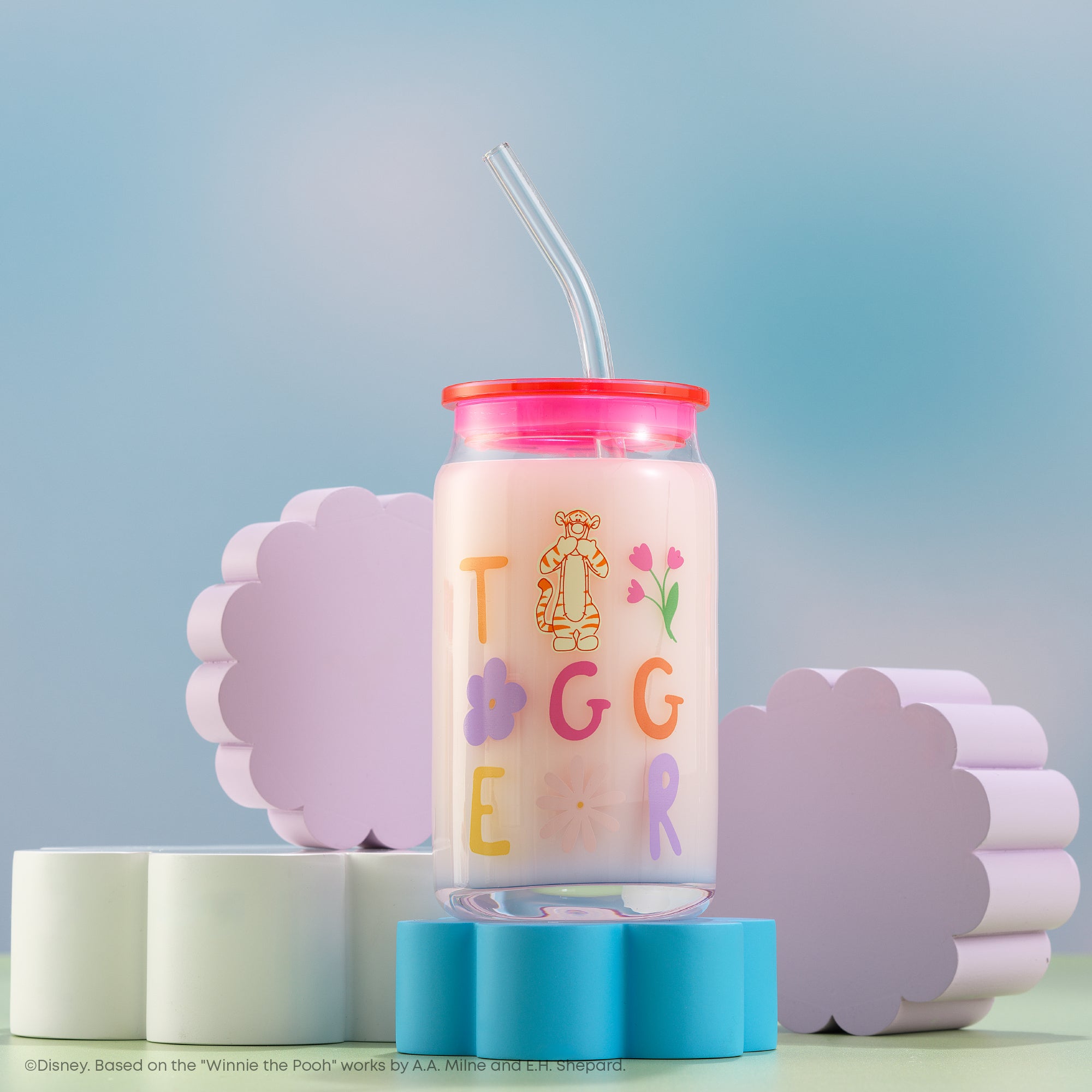 joyjolt-disney-winnie-the-pooh-friends-flower-power-tumbler-glasses-set-of-4-16- image 7