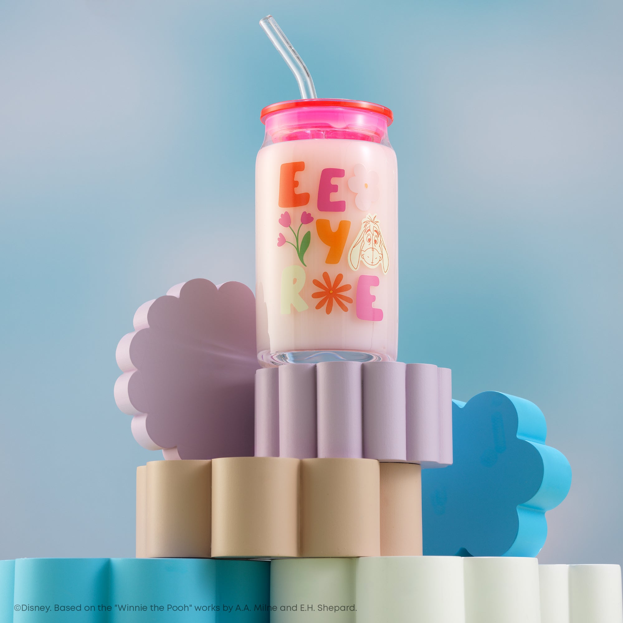 joyjolt-disney-winnie-the-pooh-friends-flower-power-tumbler-glasses-set-of-4-16- image 8