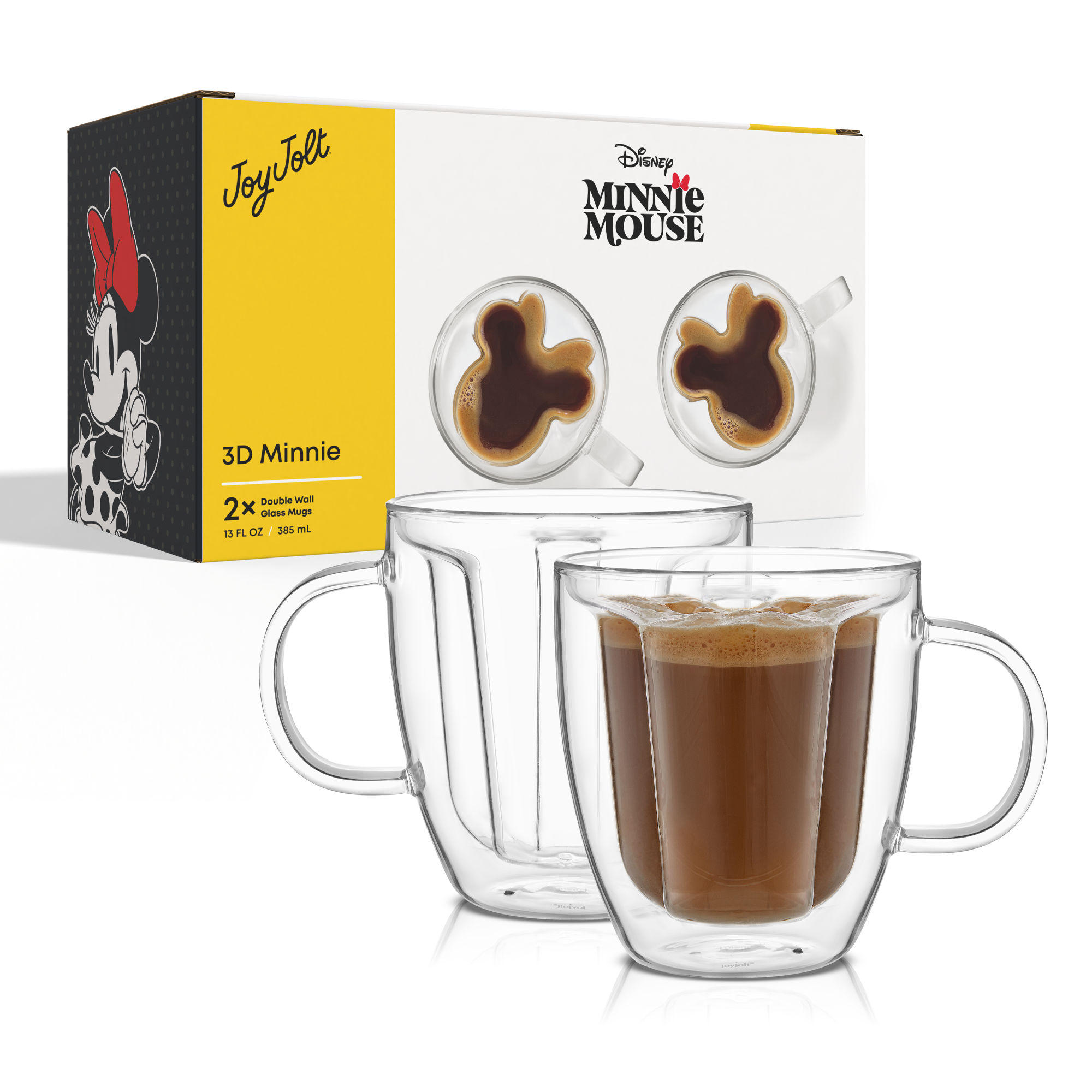 joyjolt-disney-minnie-mouse-3d-double-wall-glass-mugs-13-oz-lead-free-borosilica image 8