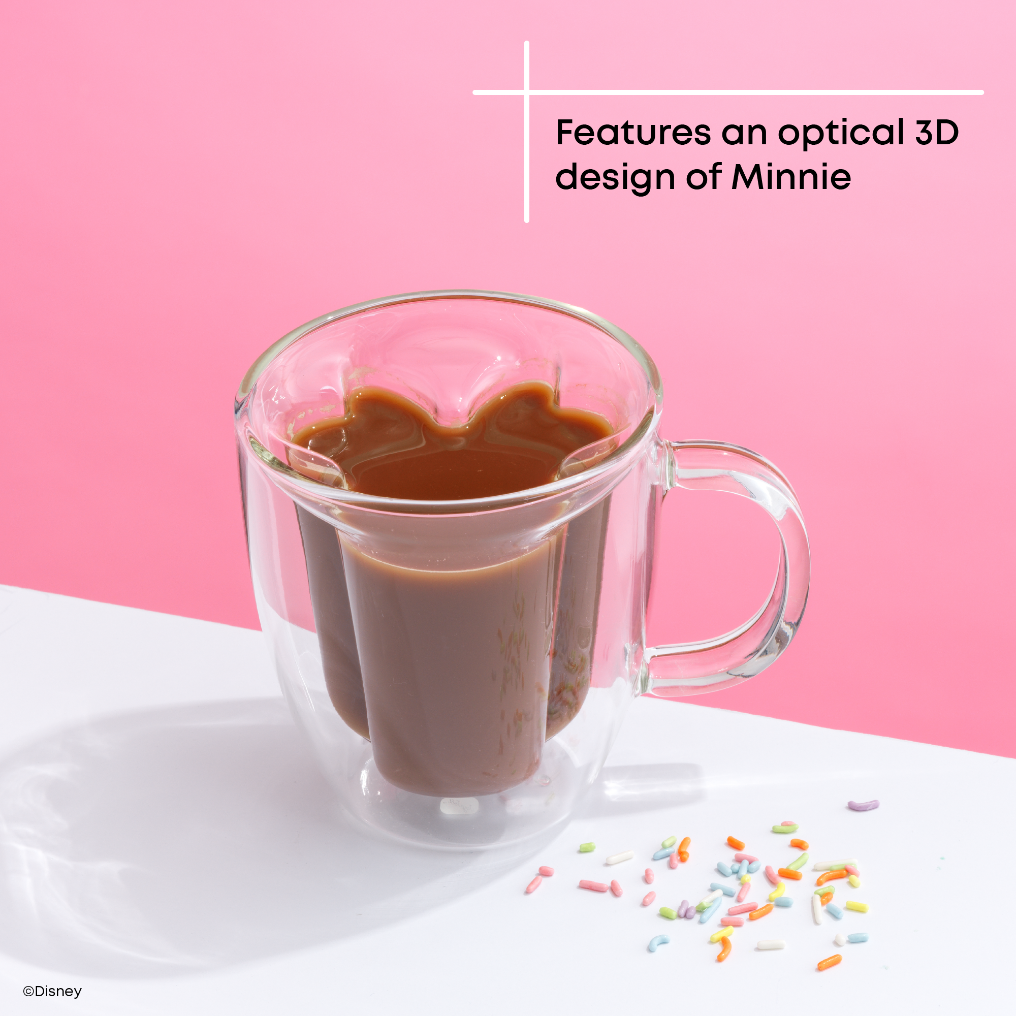 joyjolt-disney-minnie-mouse-3d-double-wall-glass-mugs-13-oz-lead-free-borosilica image 2