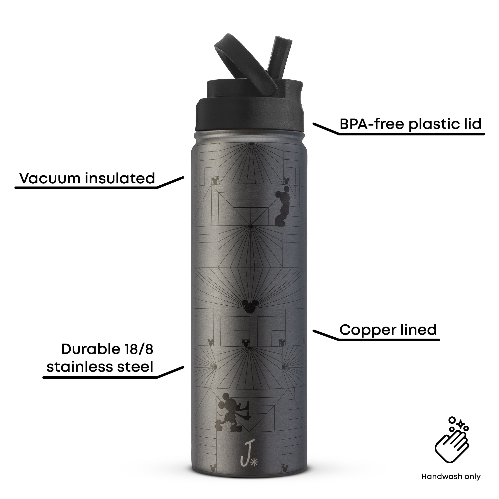joyjolt-disney-mickey-mouse-monomouse-stainless-steel-water-bottle-22-oz image 3