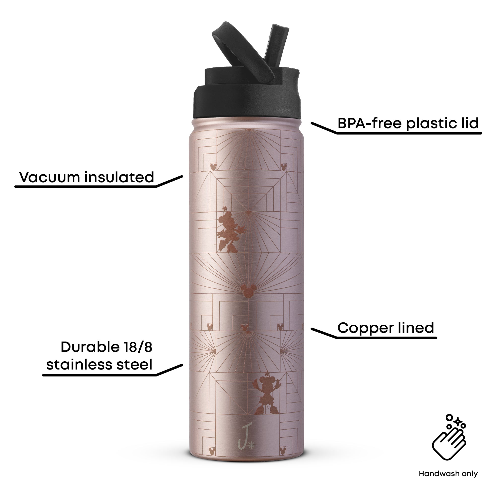 joyjolt-disney-minnie-mouse-monomouse-stainless-steel-water-bottle-22-oz image 3
