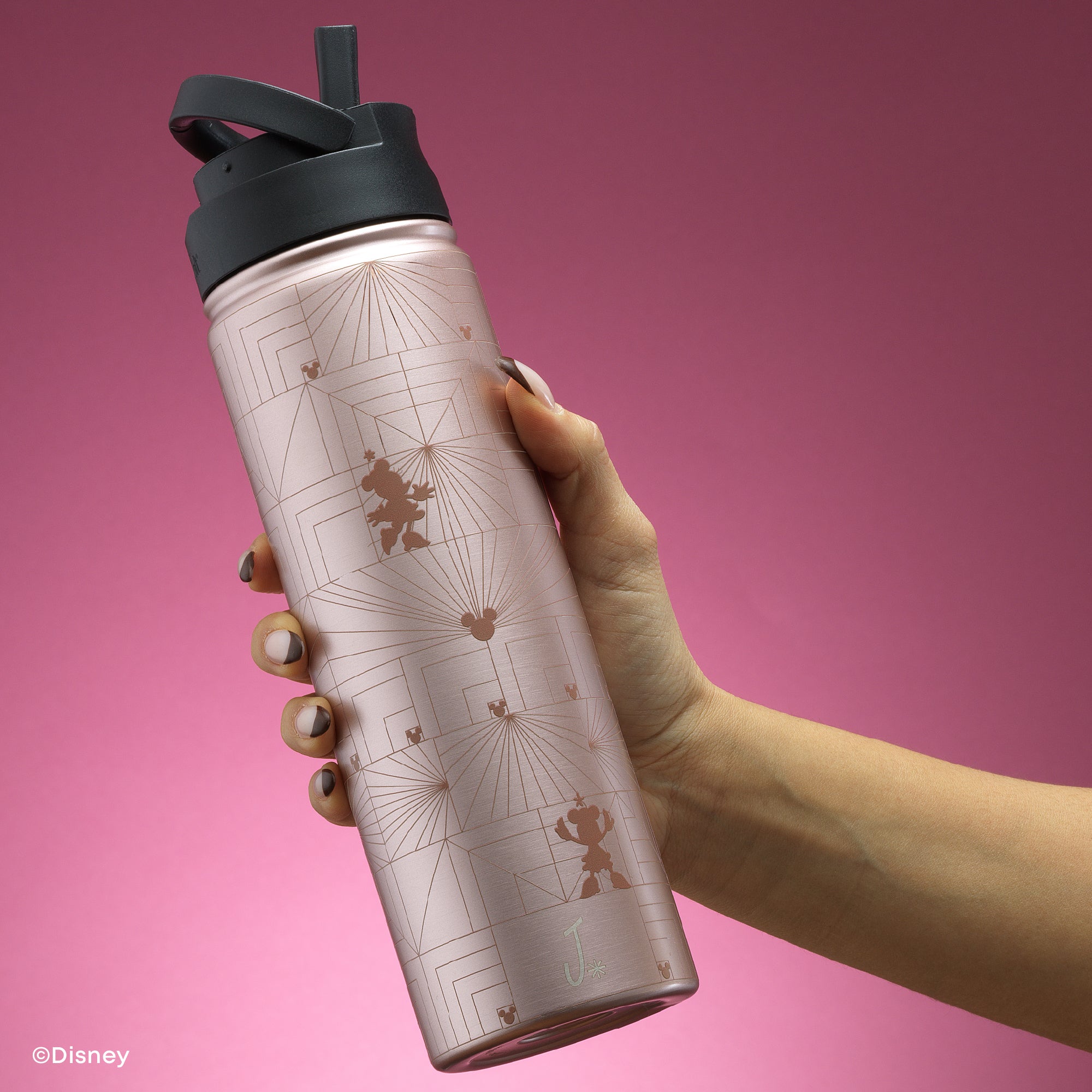joyjolt-disney-minnie-mouse-monomouse-stainless-steel-water-bottle-22-oz image 2