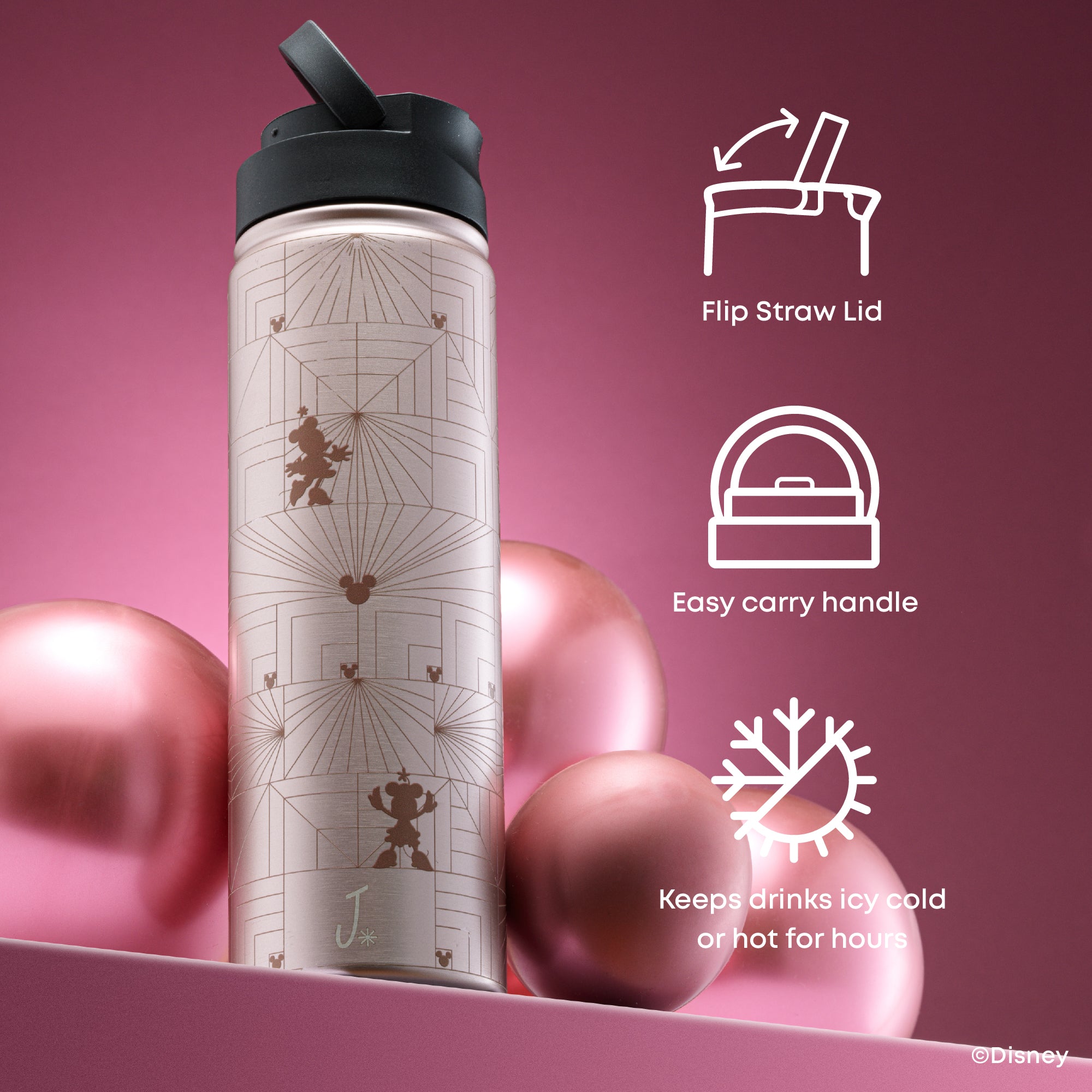 joyjolt-disney-minnie-mouse-monomouse-stainless-steel-water-bottle-22-oz image 4