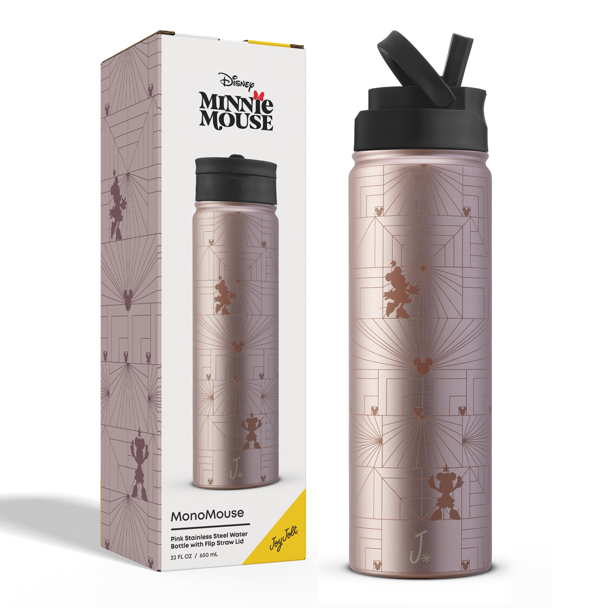 joyjolt-disney-minnie-mouse-monomouse-stainless-steel-water-bottle-22-oz image 7