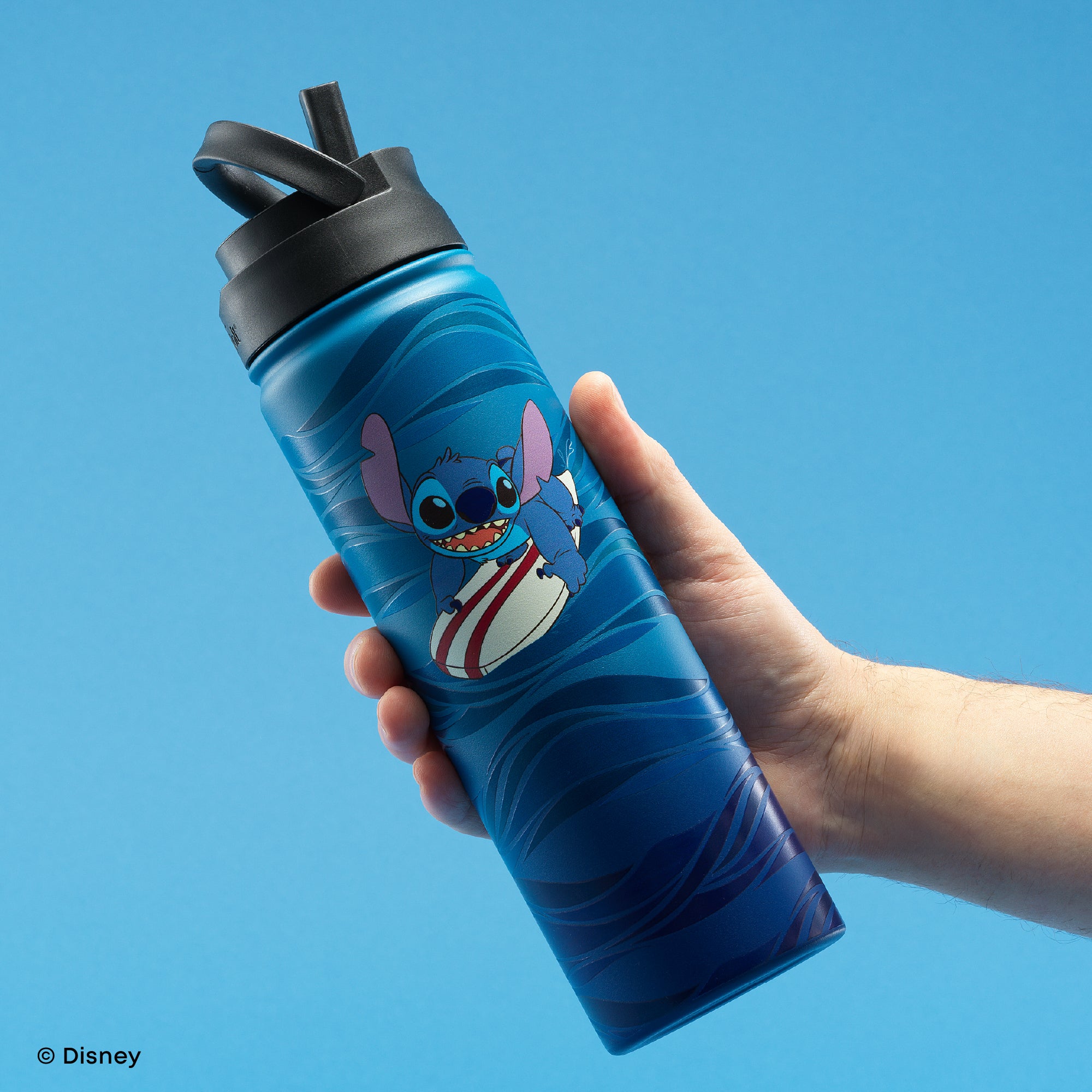 joyjolt-disney-stitch-surf-s-up-stainless-steel-water-bottle-22-oz image 6