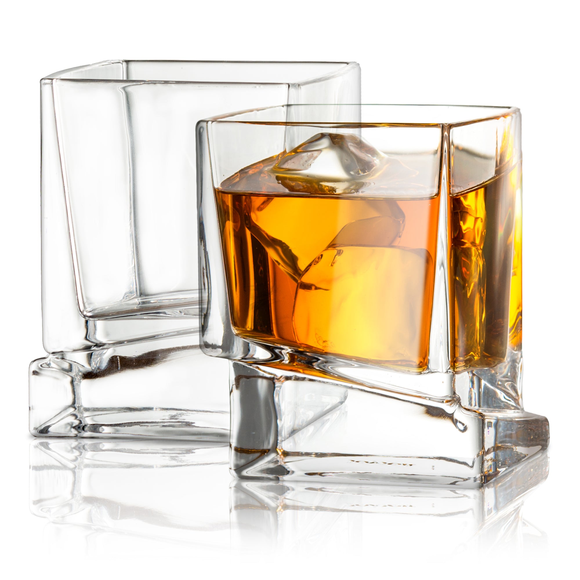 joyjolt-carre-square-whiskey-glasses-set-of-2-10-oz image 1
