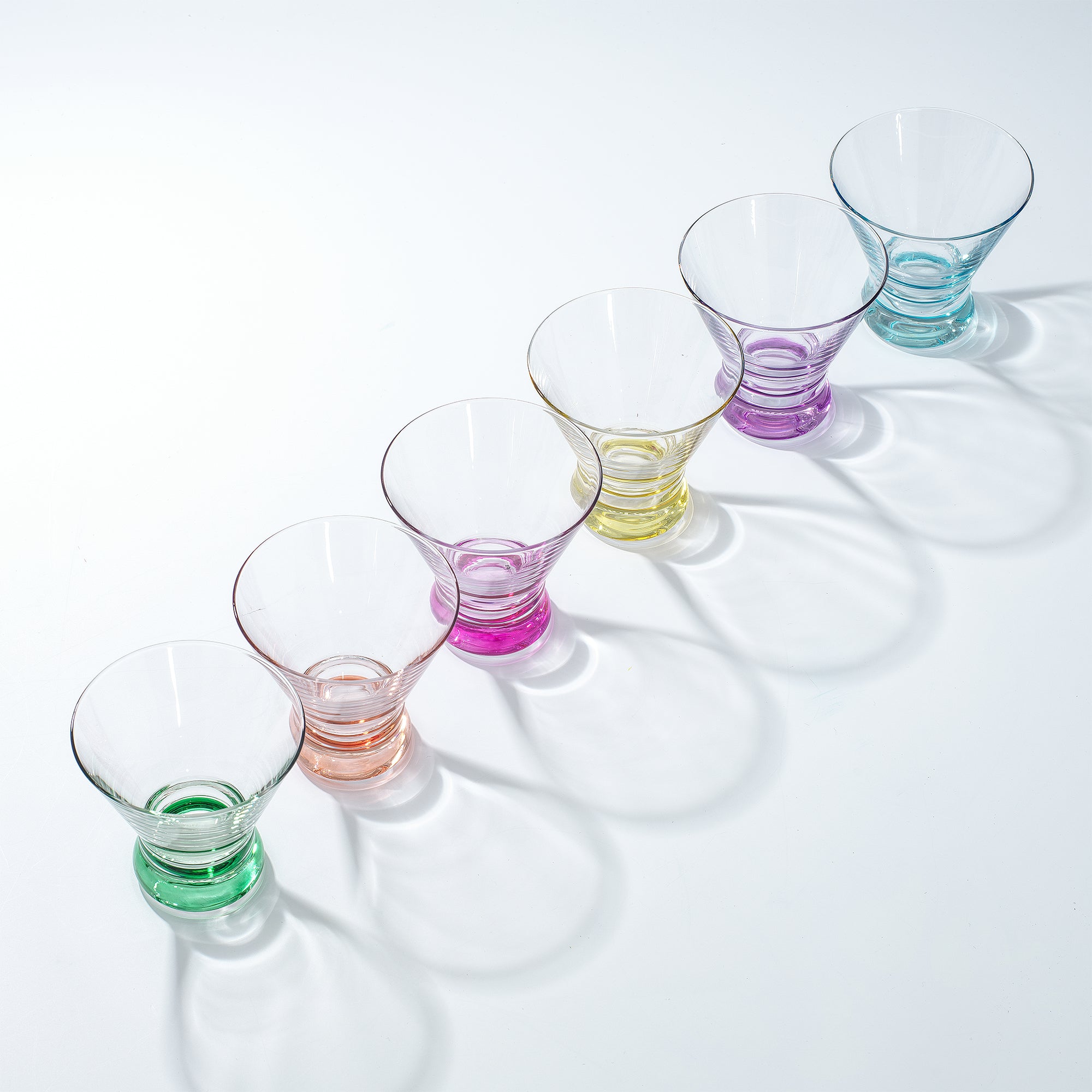 joyjolt-hue-colored-stemless-martini-glasses-7-5-oz-set-of-6 image 2