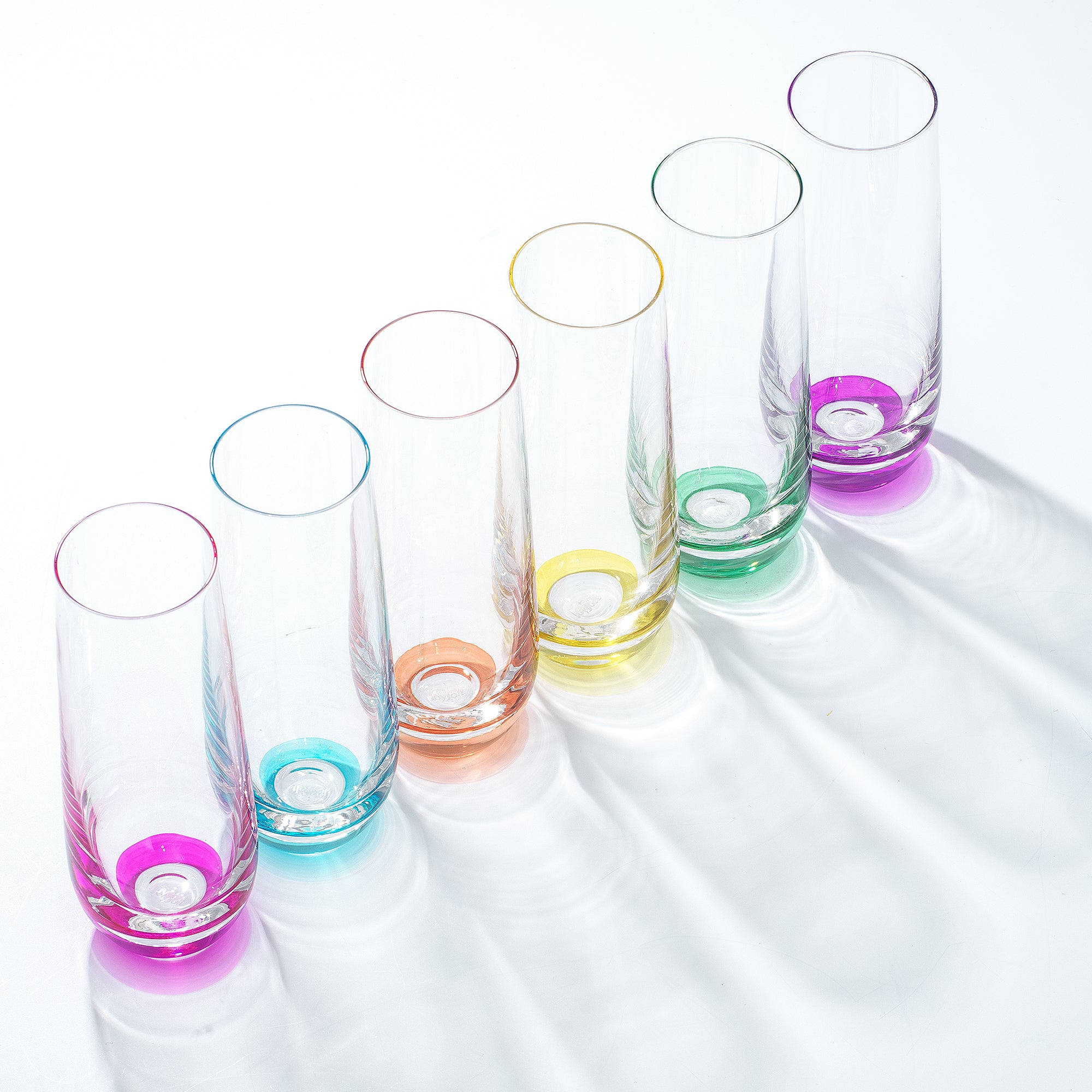 joyjolt-hue-colored-stemless-champagne-flutes-9-5-oz-set-of-6 image 2