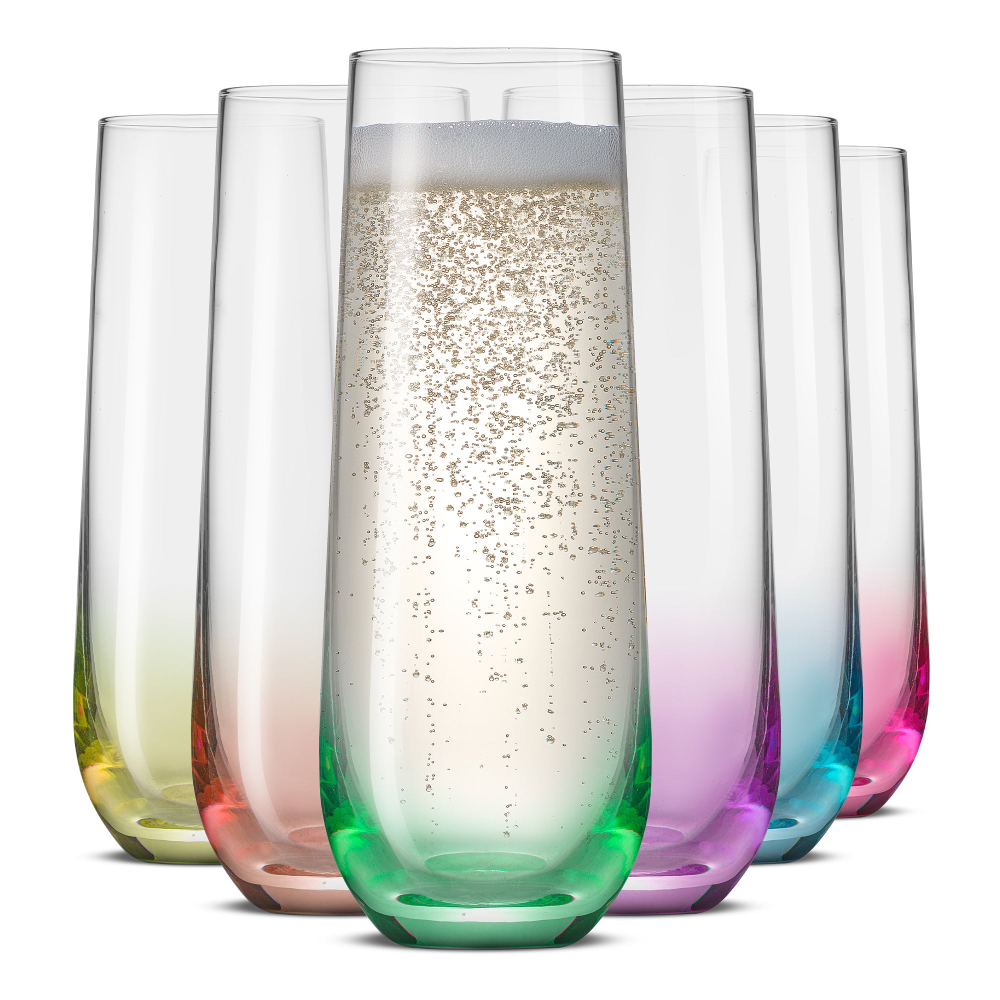joyjolt-hue-colored-stemless-champagne-flutes-9-5-oz-set-of-6 image 1