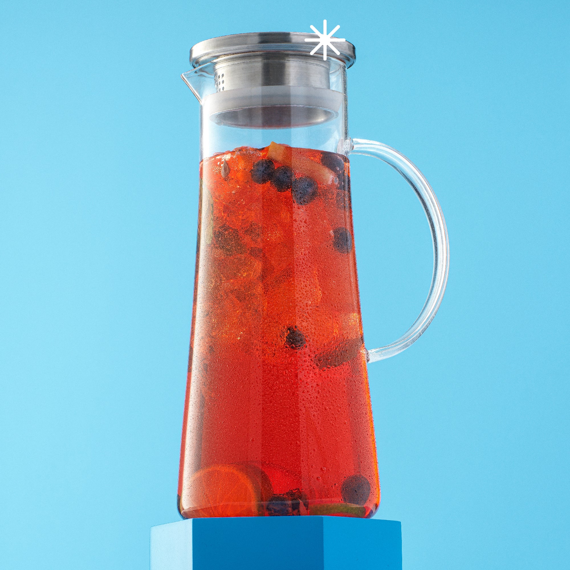 joyjolt-breeze-glass-drink-water-pitcher-with-stainless-steel-lid-46-oz image 2