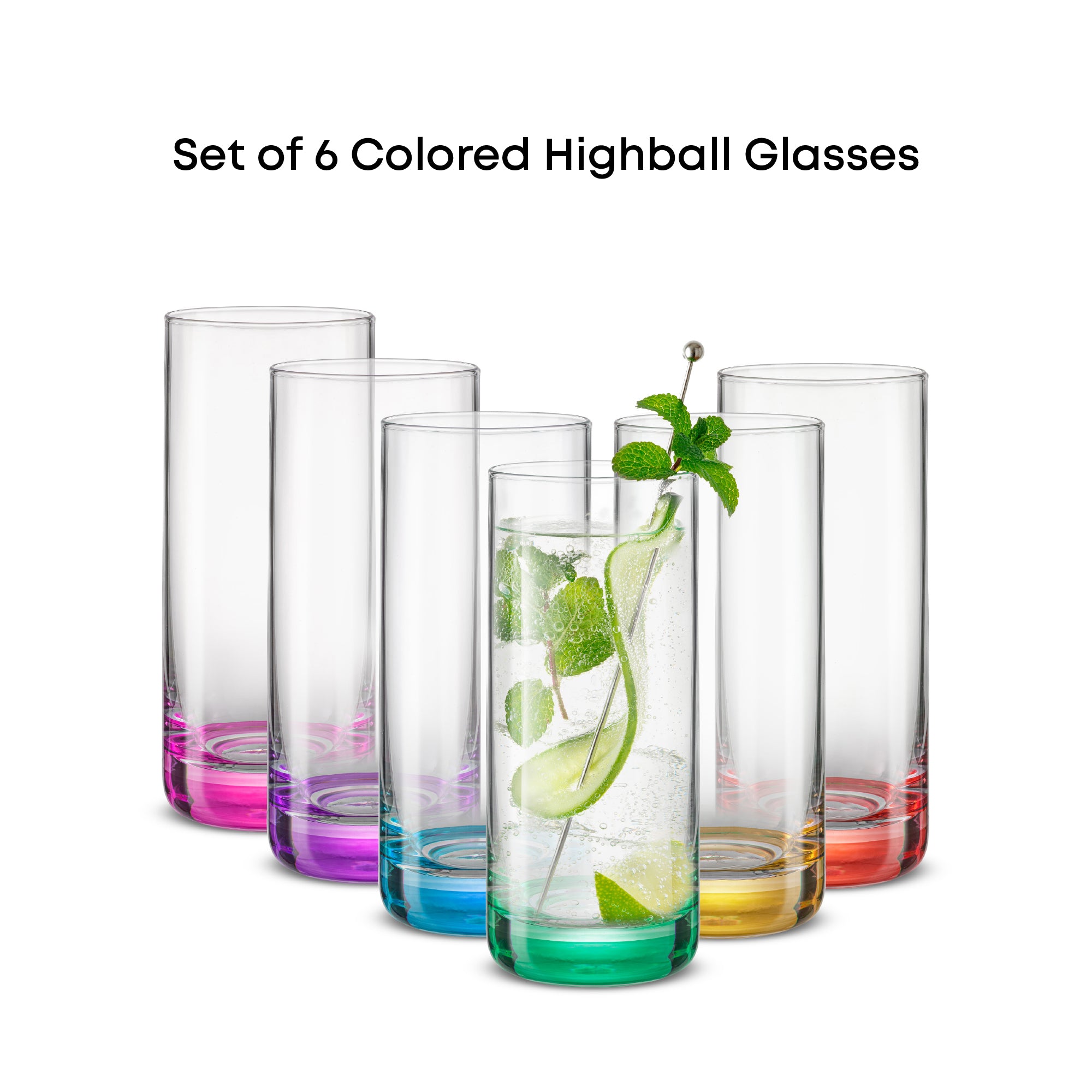 joyjolt-hue-colorful-highball-drinking-glasses-set-of-6-13-oz-lead-free-glass-di image 6
