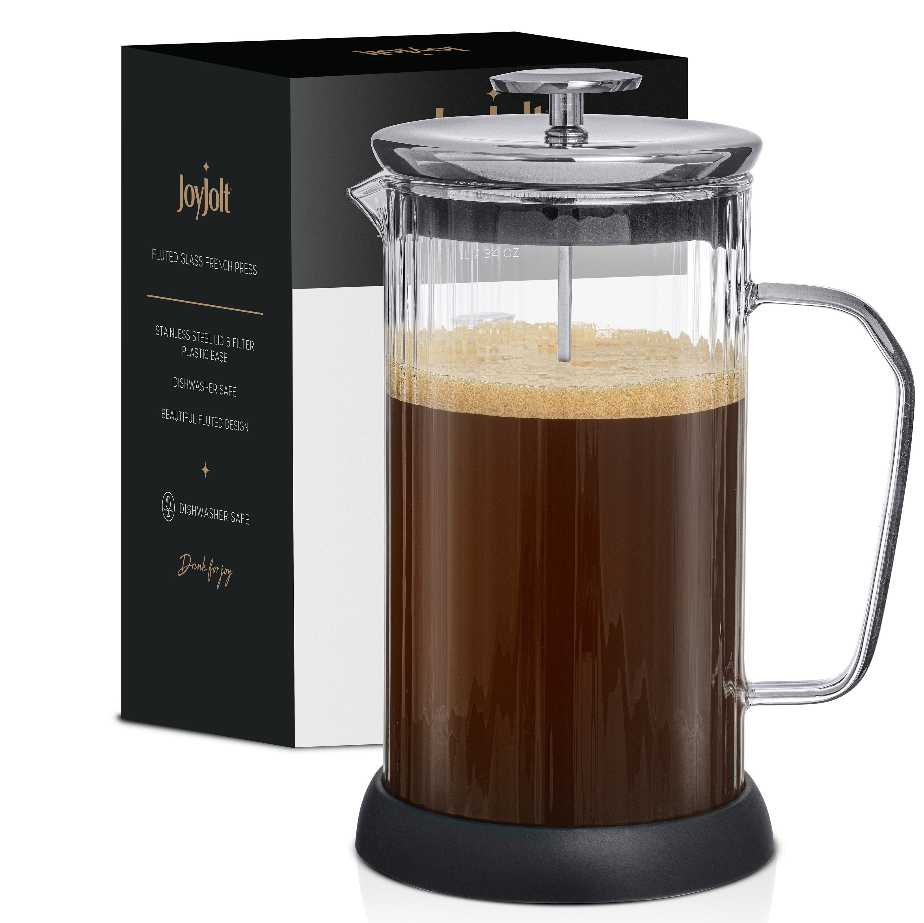 joyjolt-fluted-french-press-coffee-maker-33-8-oz image 7