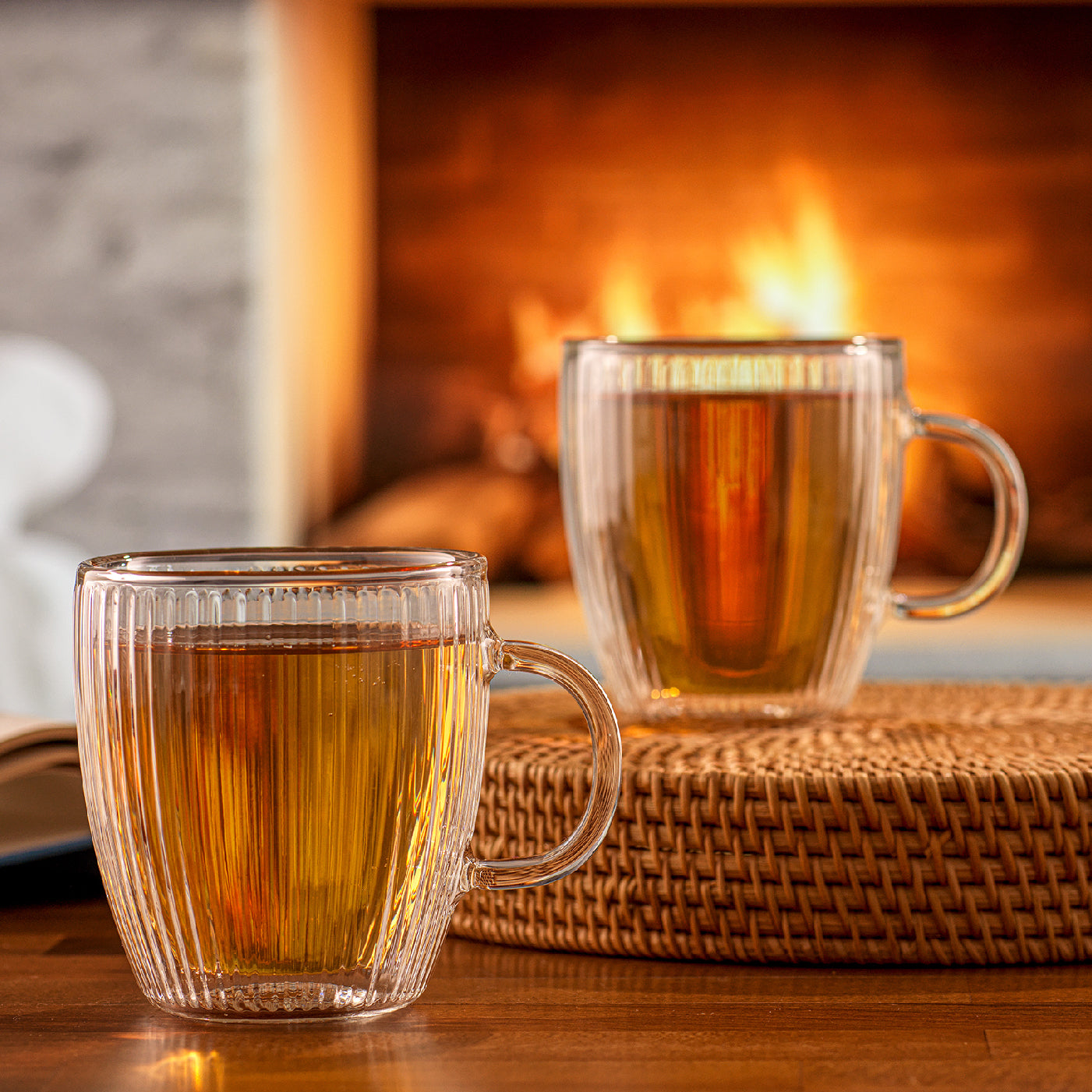 joyjolt-savor-fluted-double-wall-insulated-glass-mug-set-of-4-13-5-oz image 4