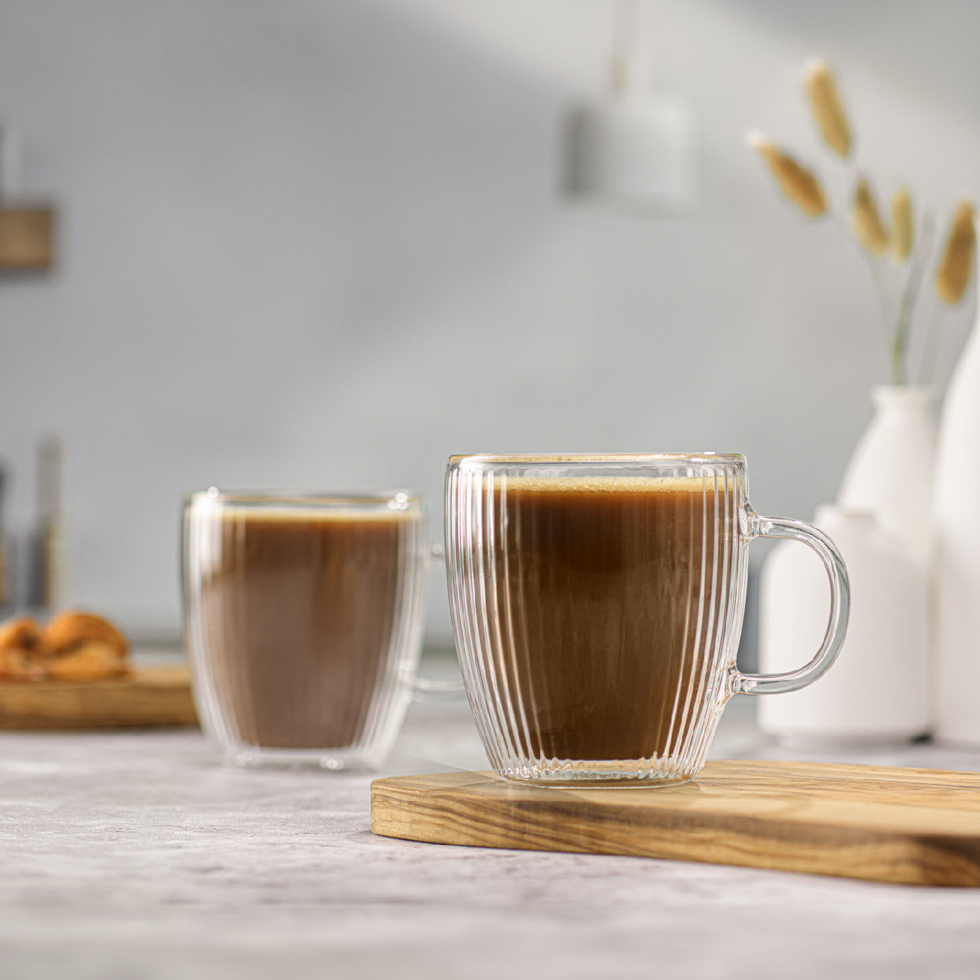 joyjolt-savor-fluted-double-wall-insulated-glass-mug-set-of-4-13-5-oz image 2