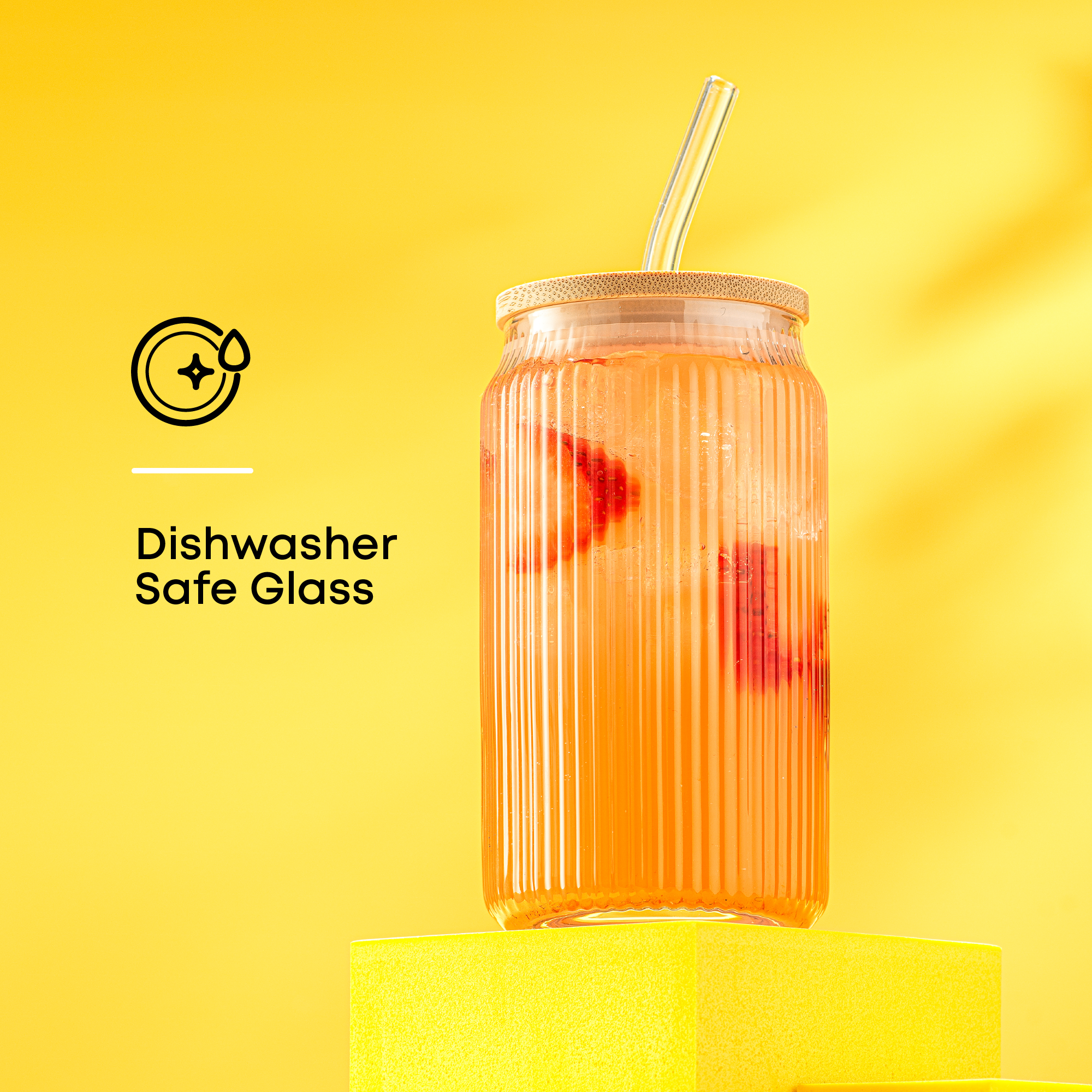 joyjolt-fluted-glass-tumblers-with-bamboo-lids-and-straws-set-of-4 image 3