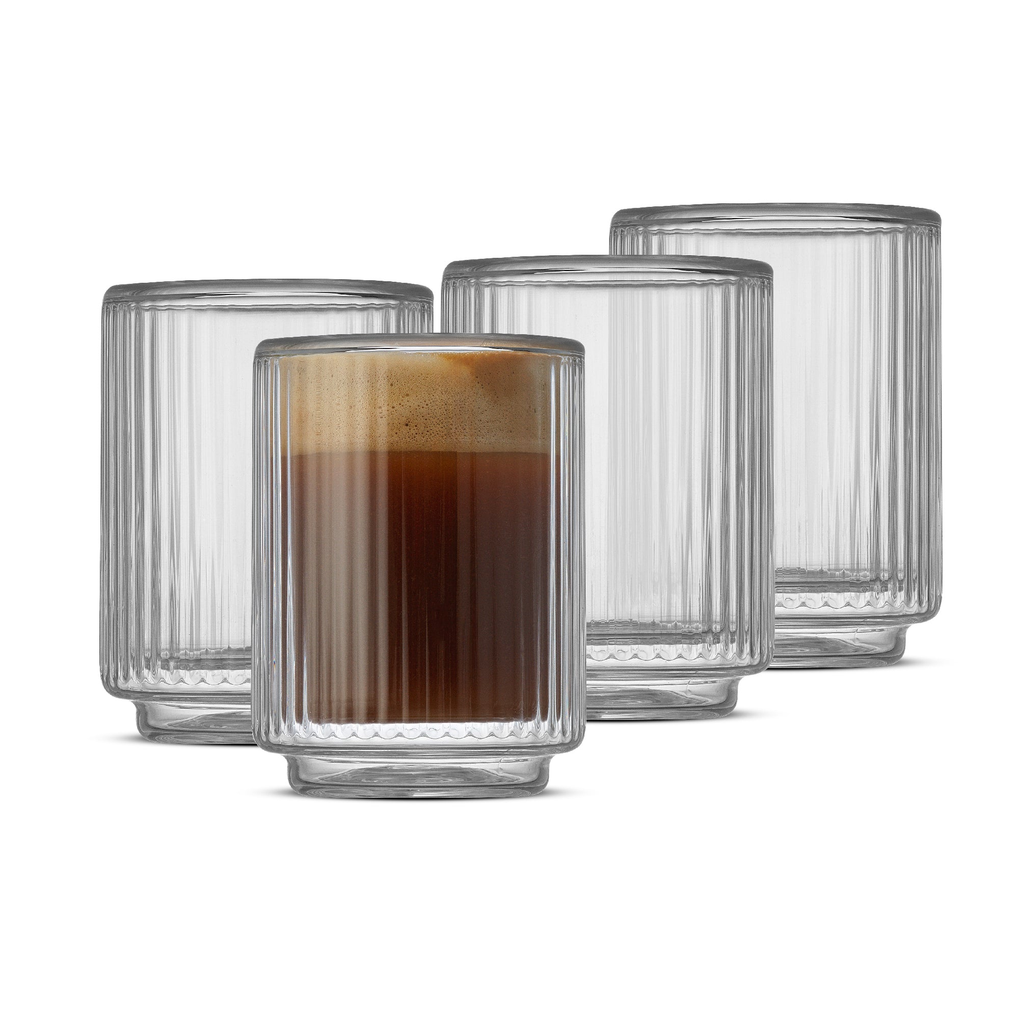 joyjolt-haven-fluted-stackable-double-wall-espresso-glasses-set-of-4-2-5-oz image 1