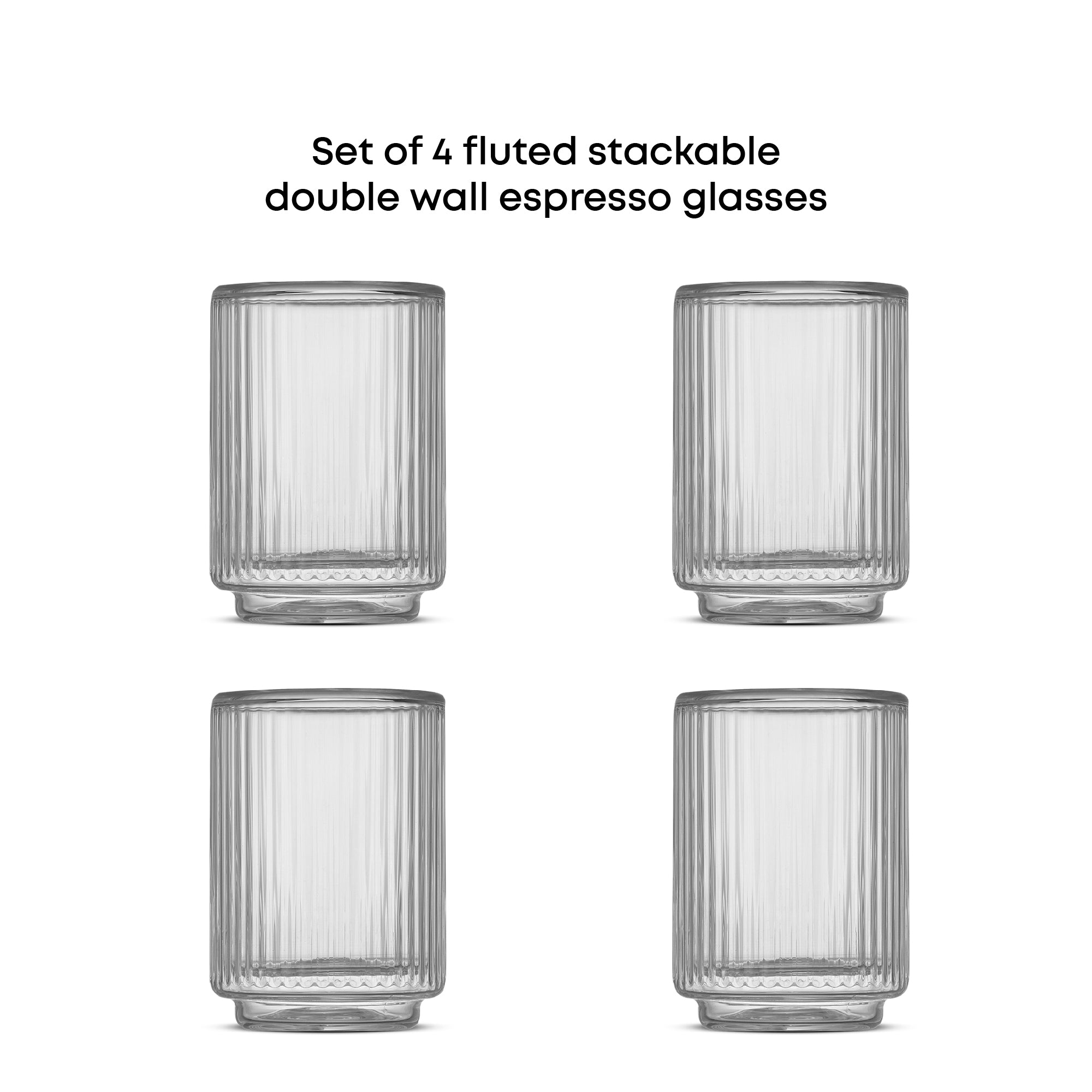 joyjolt-haven-fluted-stackable-double-wall-espresso-glasses-set-of-4-2-5-oz image 5