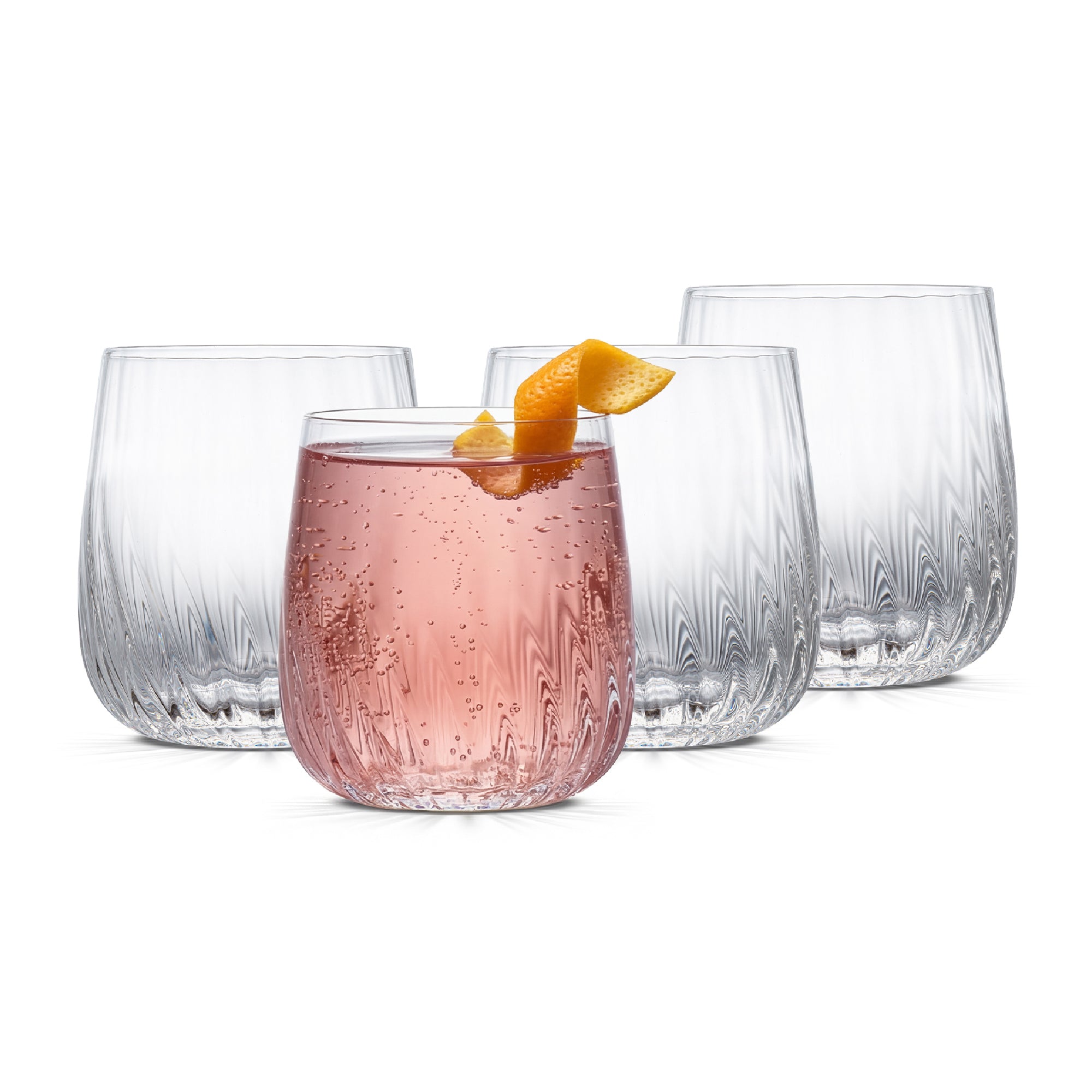 joyjolt-flow-optic-swirl-short-glasses-set-of-4-13oz image 1