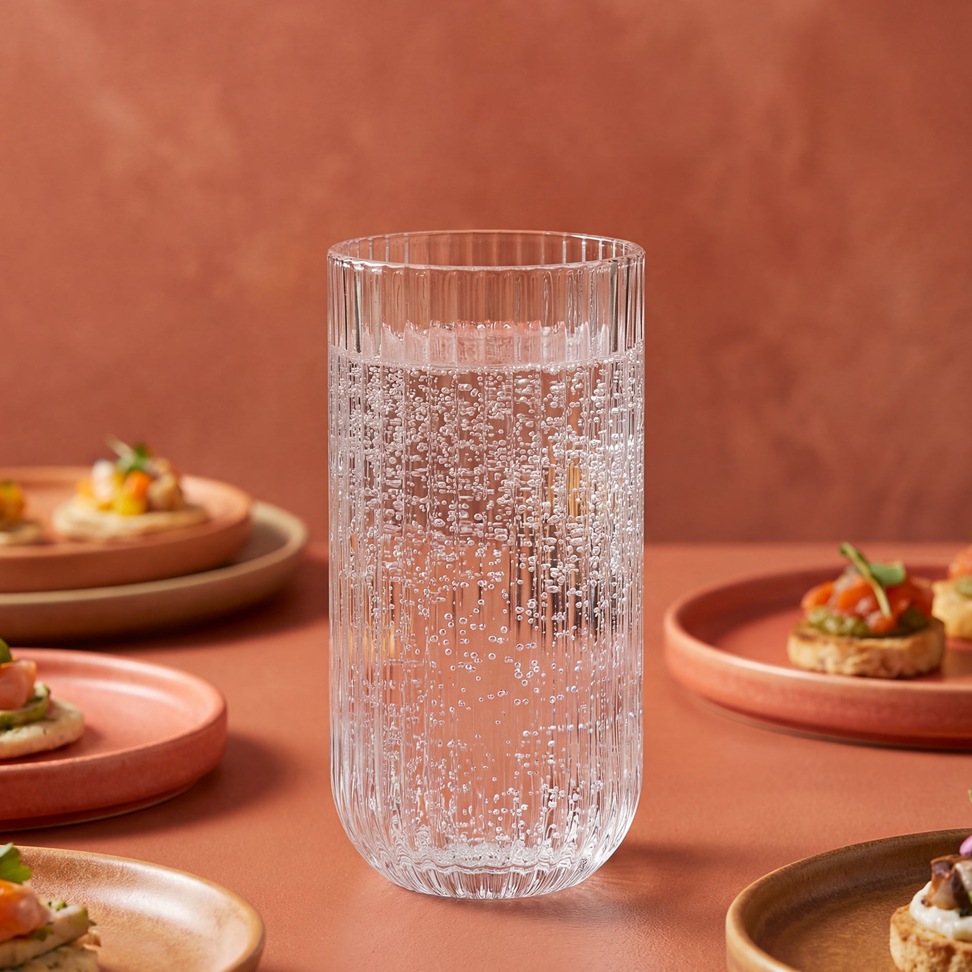 joyjolt-lotus-ribbed-drinking-glasses-set-of-8-4-tall-4-short-lead-free-dishwash image 7
