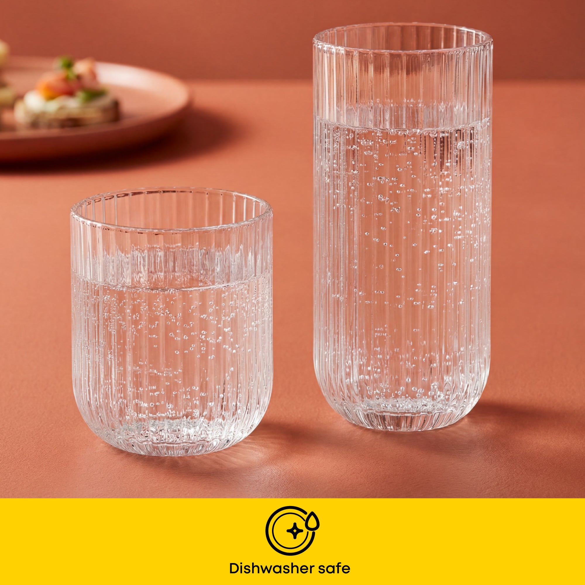 joyjolt-lotus-ribbed-drinking-glasses-set-of-8-4-tall-4-short-lead-free-dishwash image 8