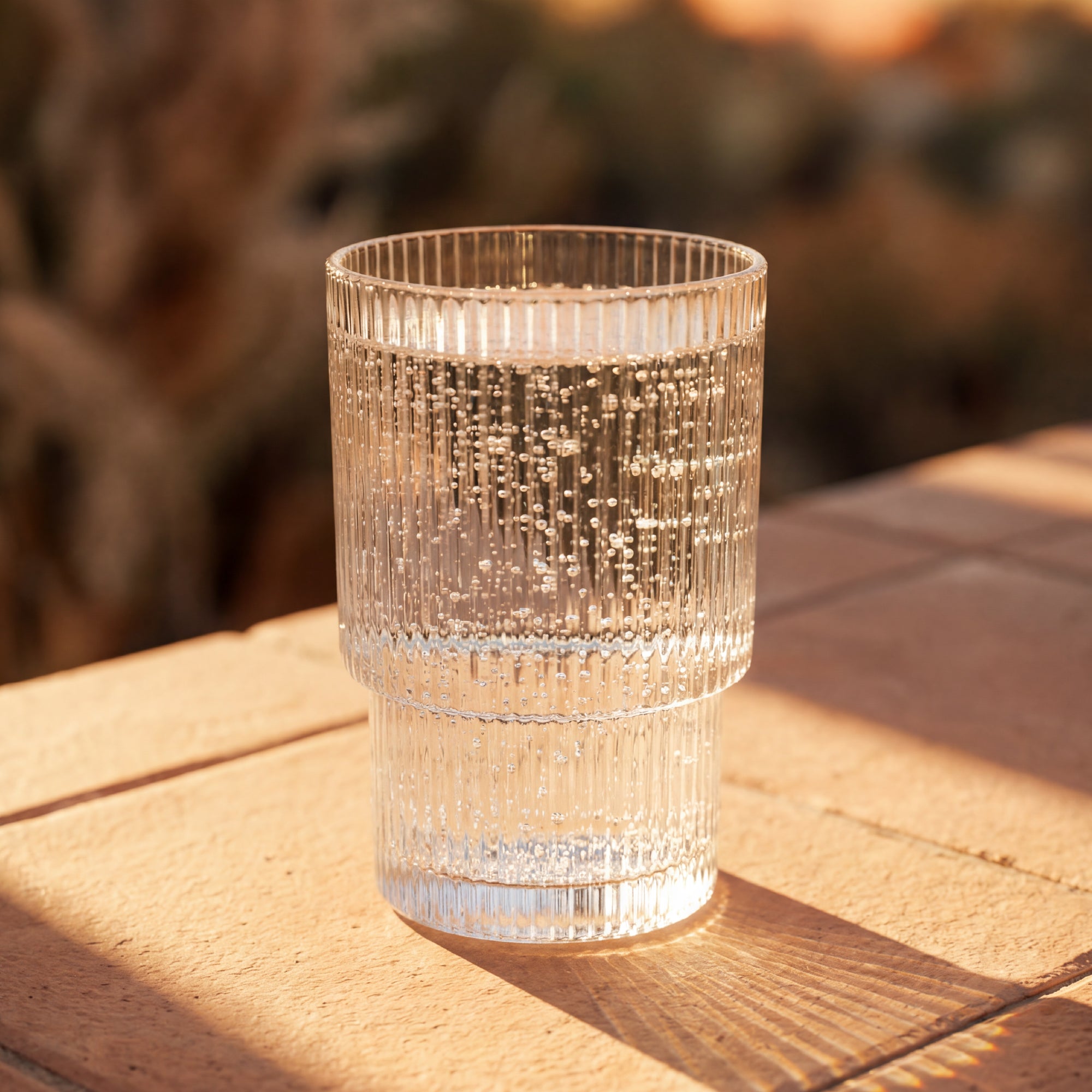 joyjolt-bloom-ribbed-drinking-glasses-set-of-12-6-tall-16-oz-6-short-12-oz image 4