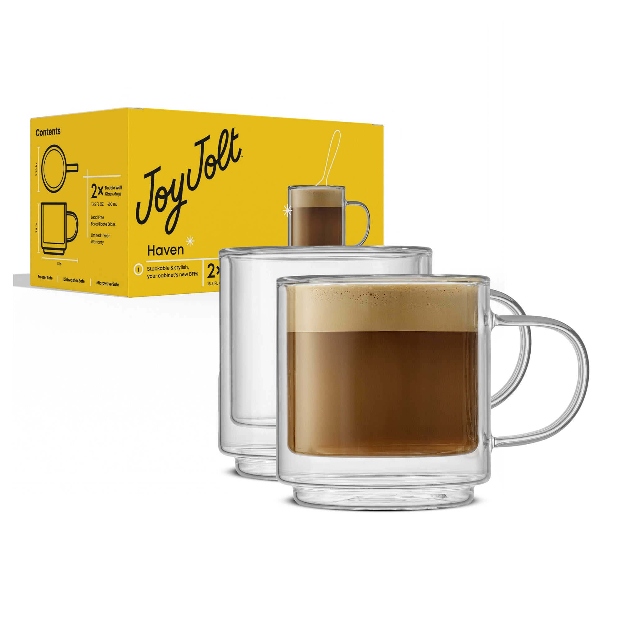 joyjolt-haven-stackable-double-wall-glass-mugs-set-of-2-13-5-oz image 7