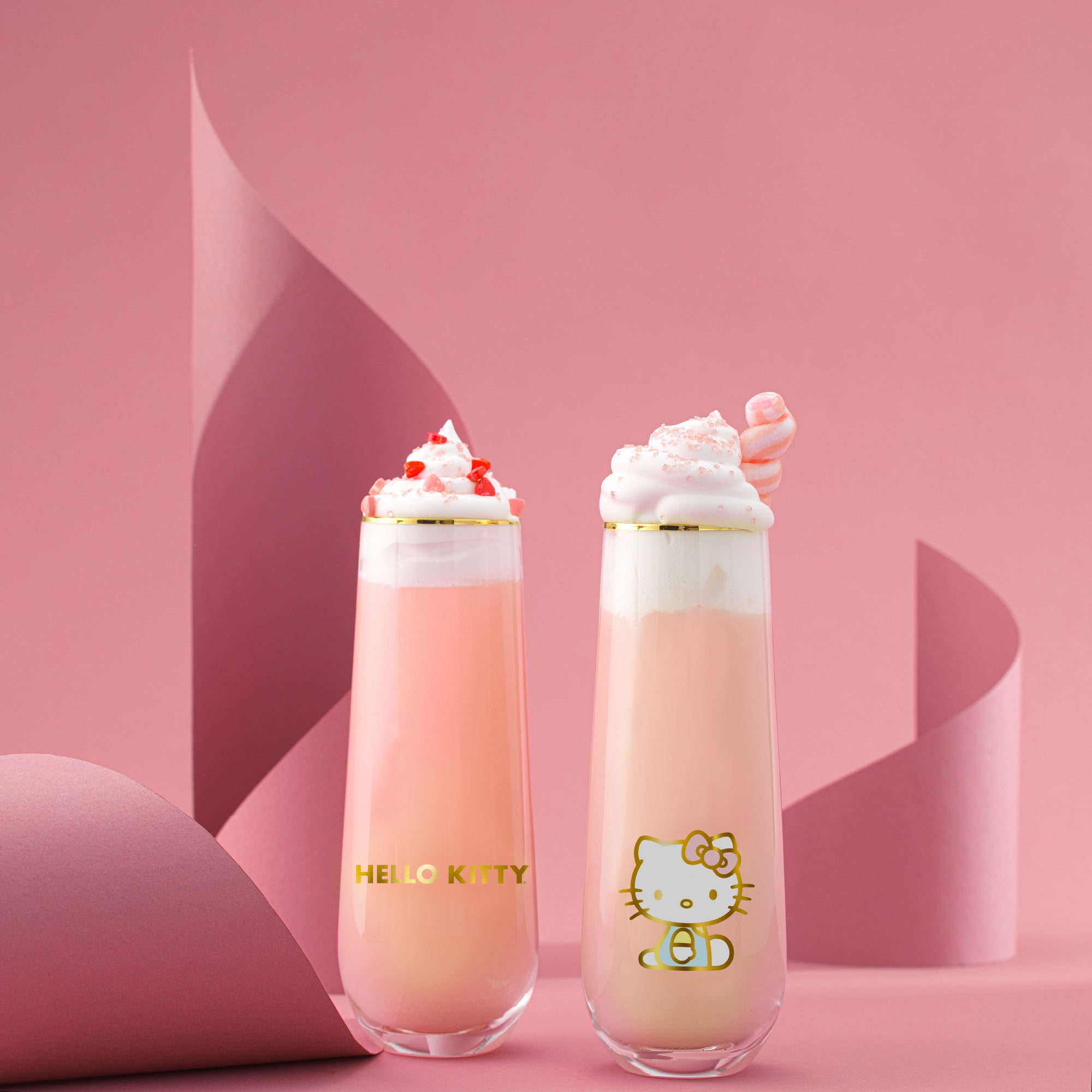joyjolt-hello-kitty-stay-gold-stemless-flutes-set-of-4 image 2