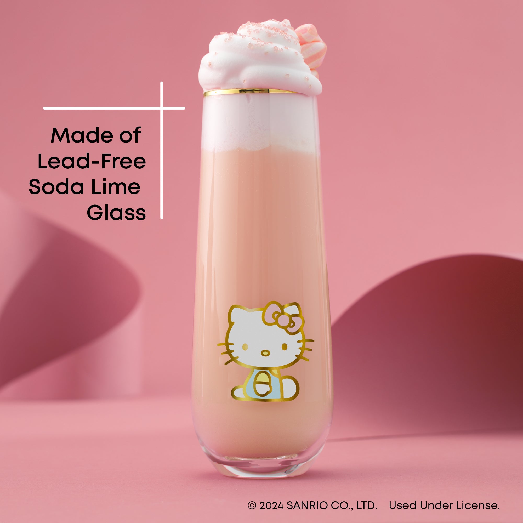 joyjolt-hello-kitty-stay-gold-stemless-flutes-set-of-4 image 3