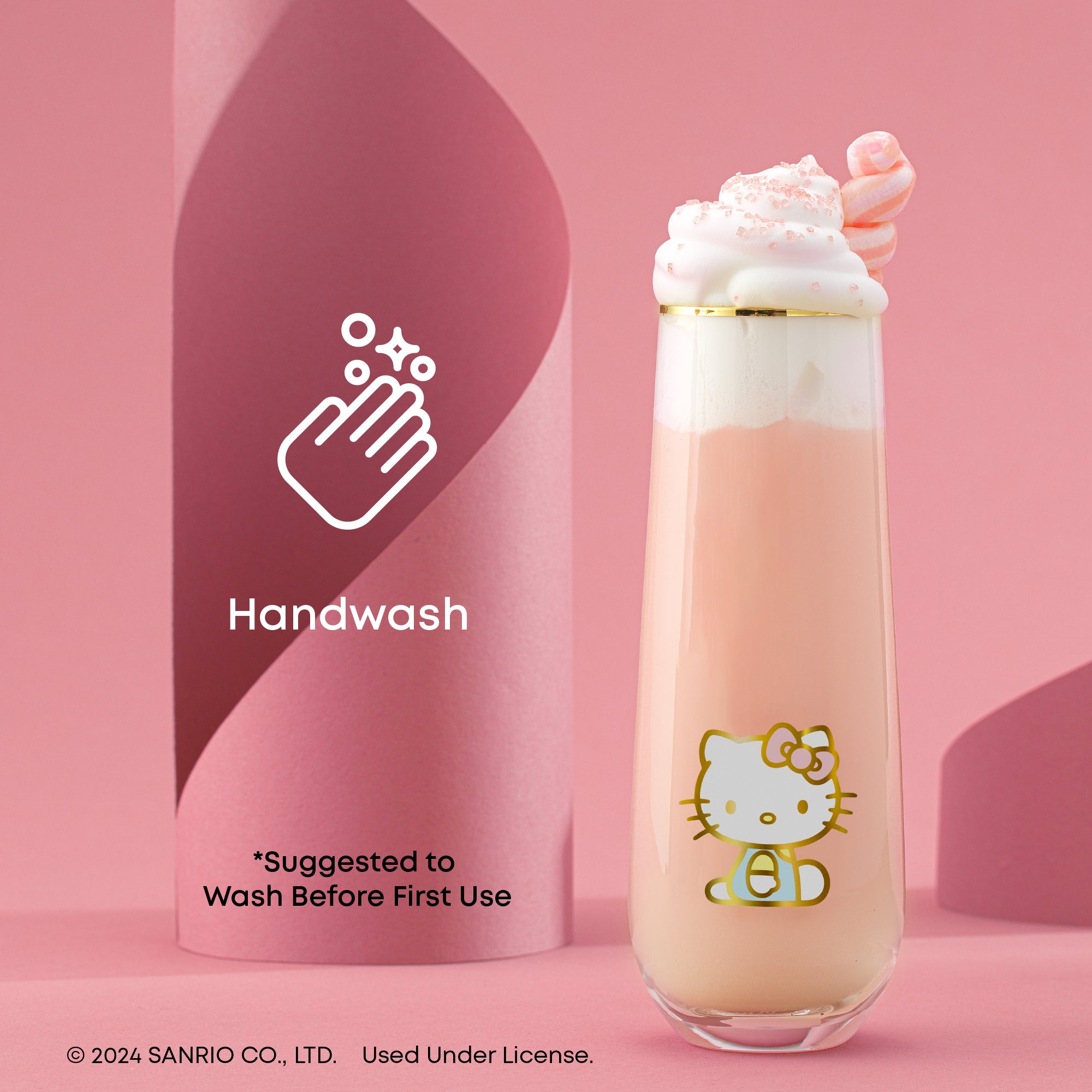 joyjolt-hello-kitty-stay-gold-stemless-flutes-set-of-4 image 4