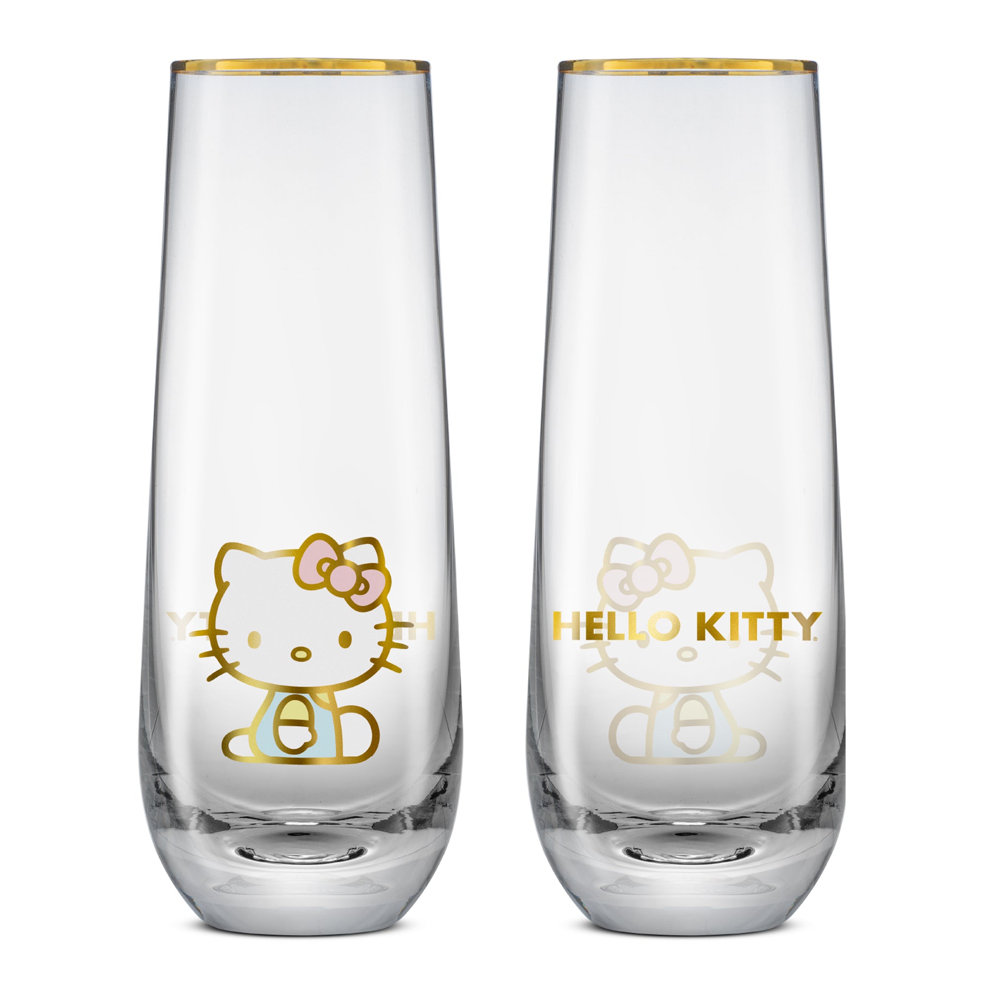 joyjolt-hello-kitty-stay-gold-stemless-flutes-set-of-4 image 6
