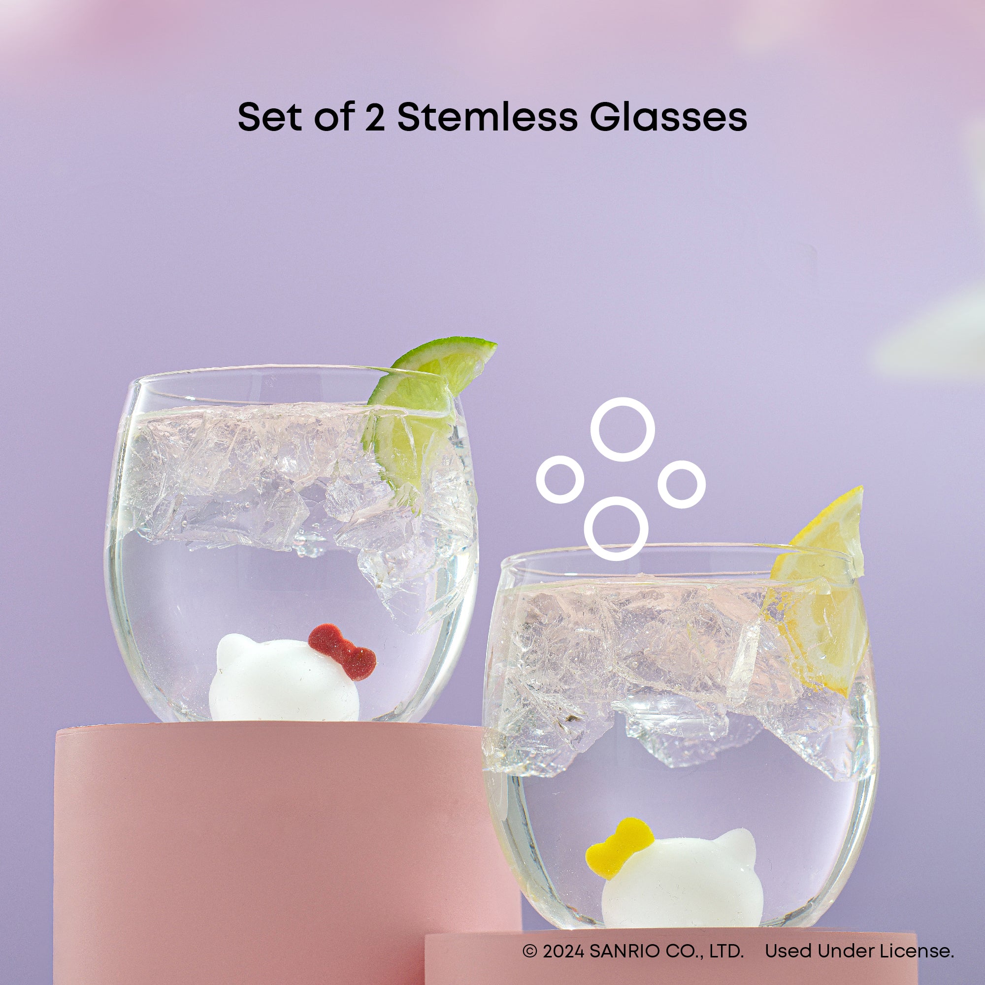 joyjolt-hello-kitty-and-mimmy-3d-icon-short-drinking-glasses-set-of-2 image 3