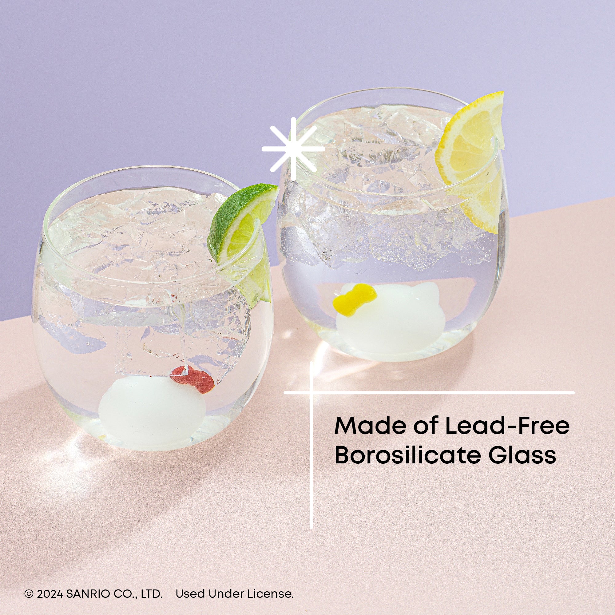 joyjolt-hello-kitty-and-mimmy-3d-icon-short-drinking-glasses-set-of-2 image 4
