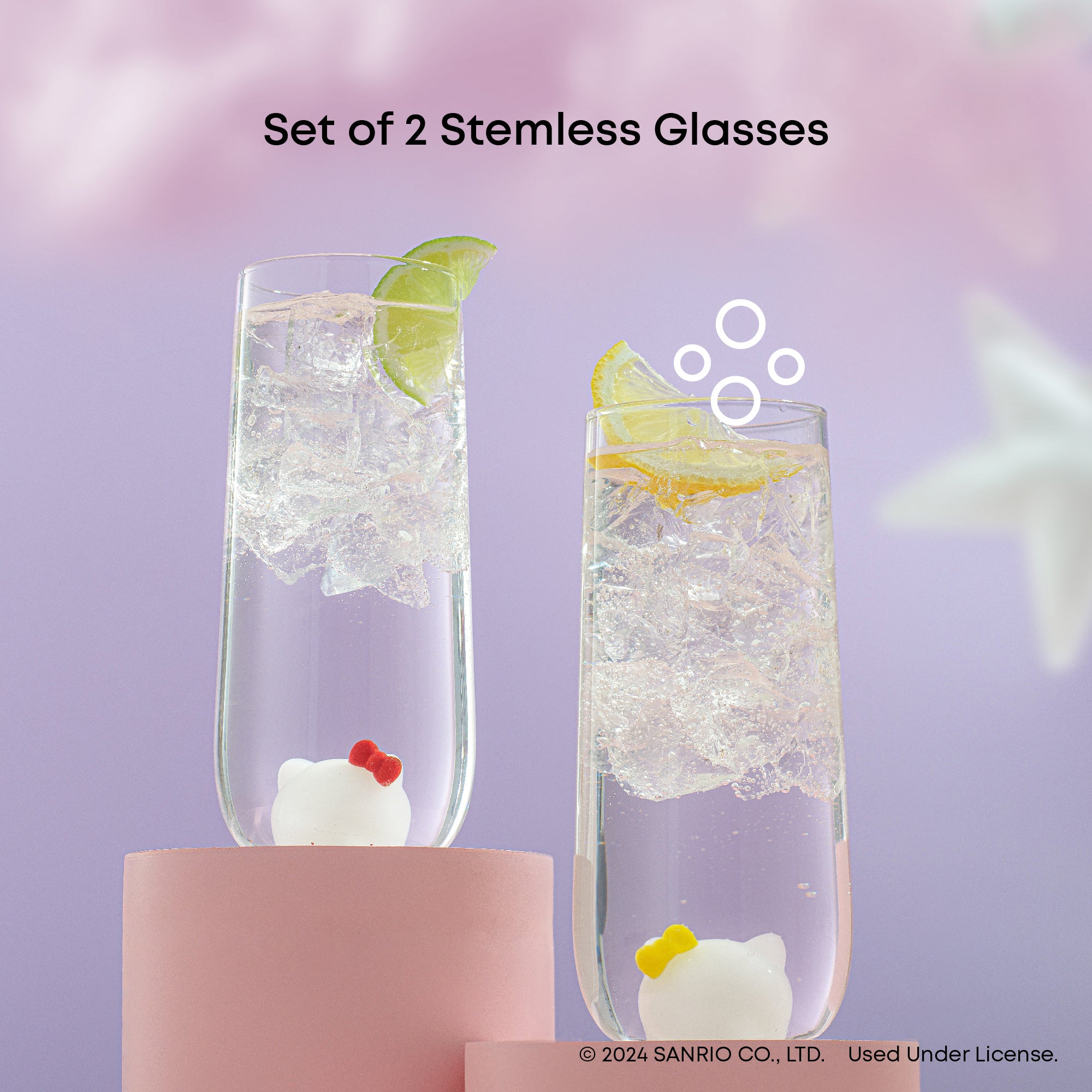 joyjolt-hello-kitty-and-mimmy-3d-icon-tall-drinking-glasses-lead-free-borosilica image 3