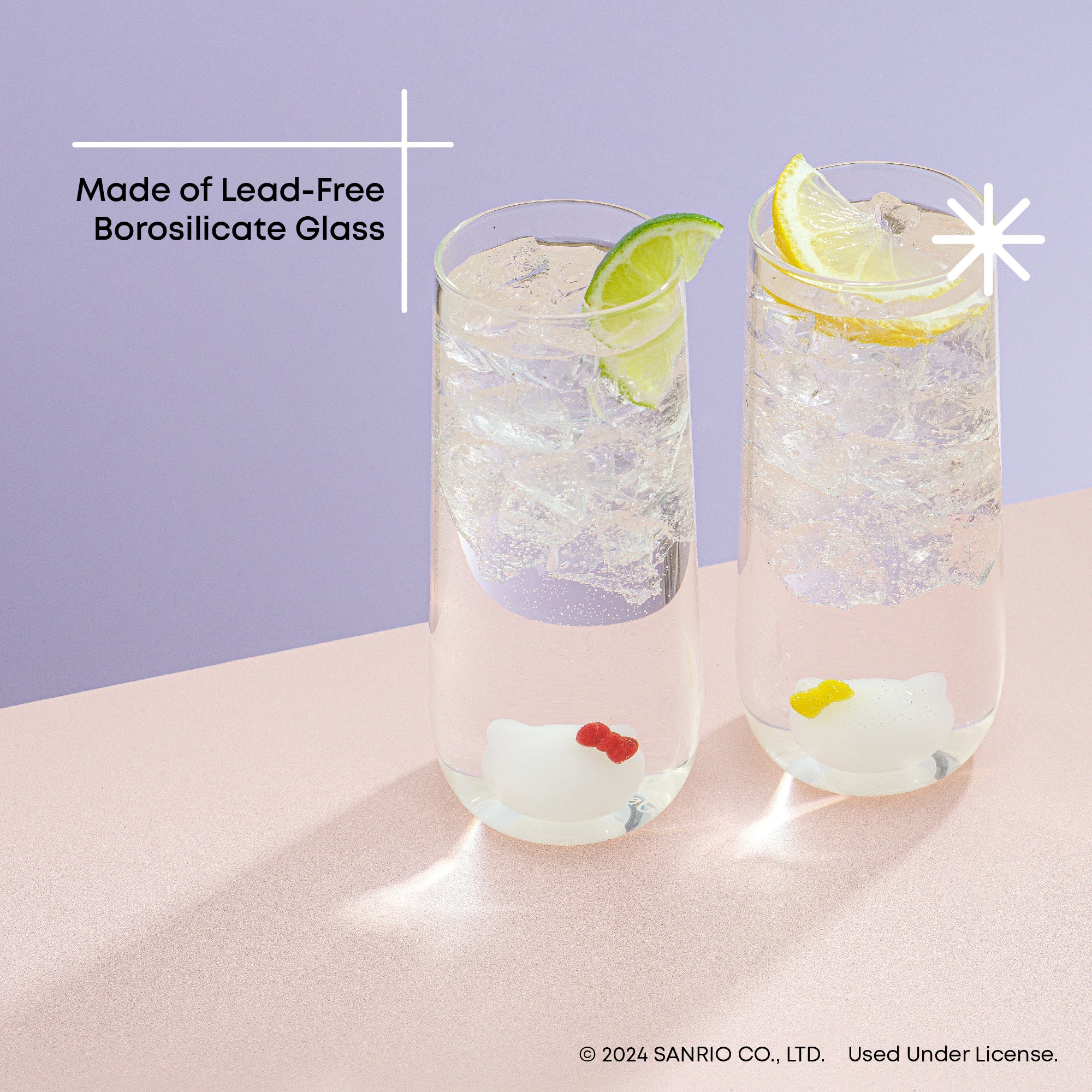 joyjolt-hello-kitty-and-mimmy-3d-icon-tall-drinking-glasses-lead-free-borosilica image 4