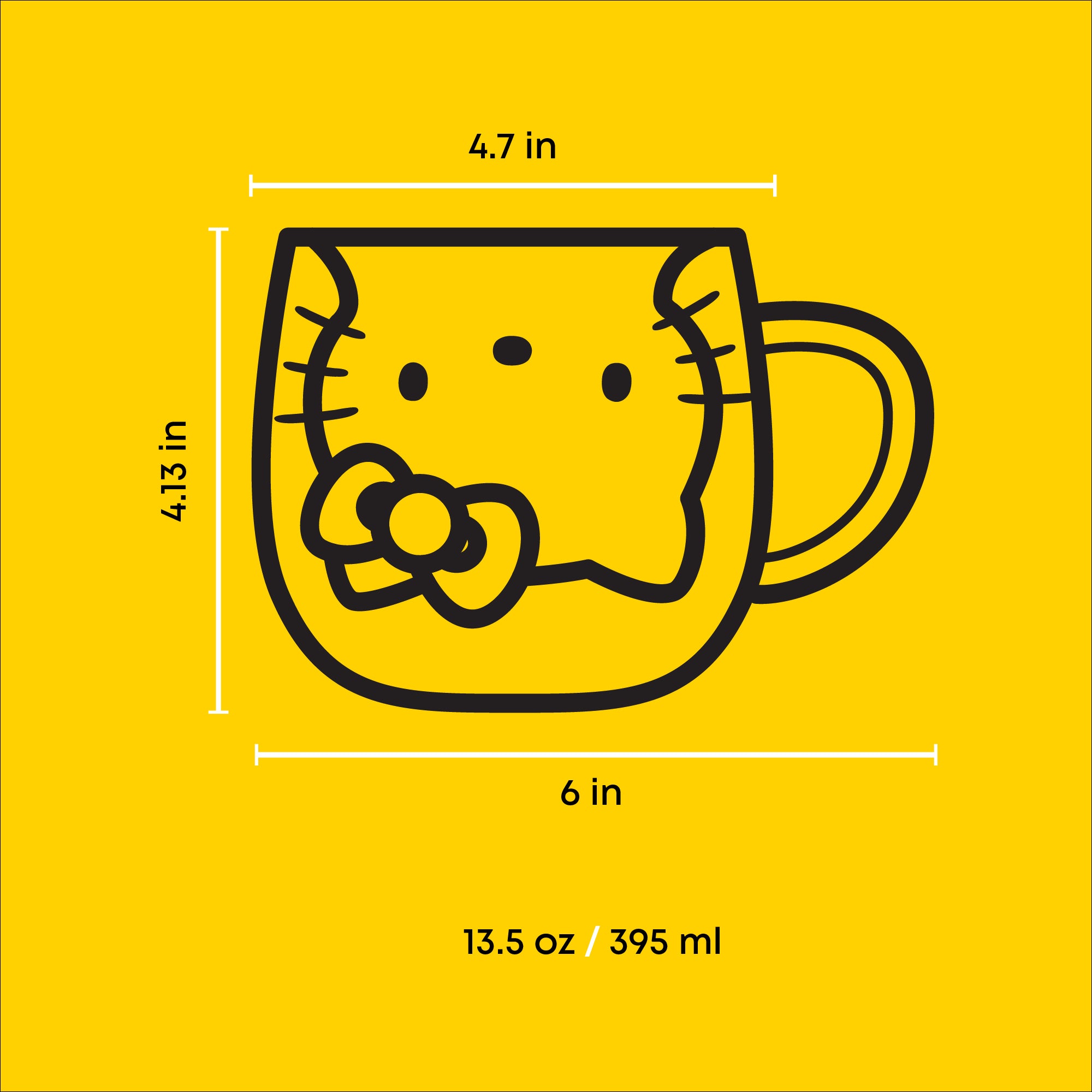 joyjolt-hello-kitty-3d-double-wall-coffee-mug-13-5-oz image 6