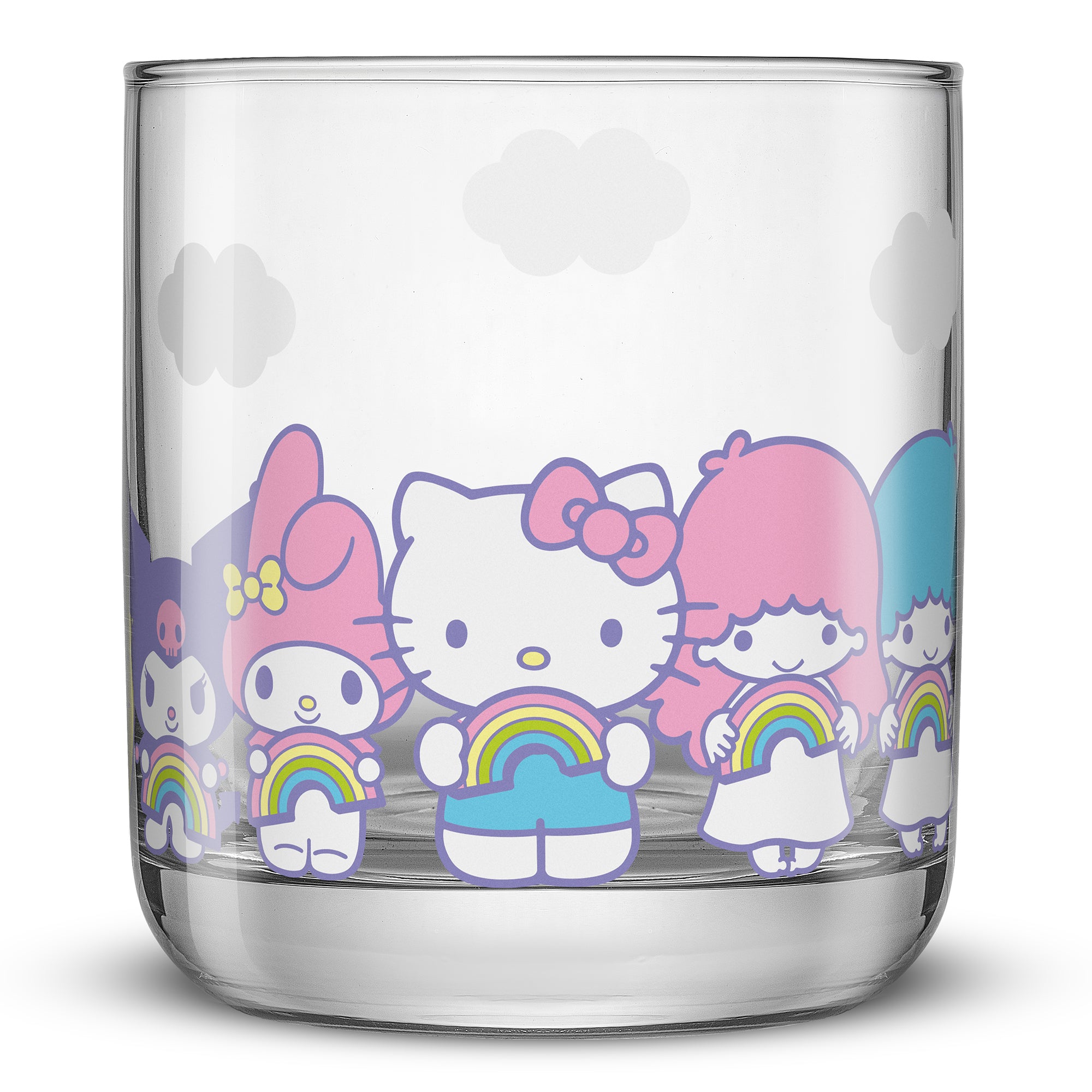 joyjolt-hello-kitty-and-friends-rainbow-short-drinking-glasses-set-of-4 image 7