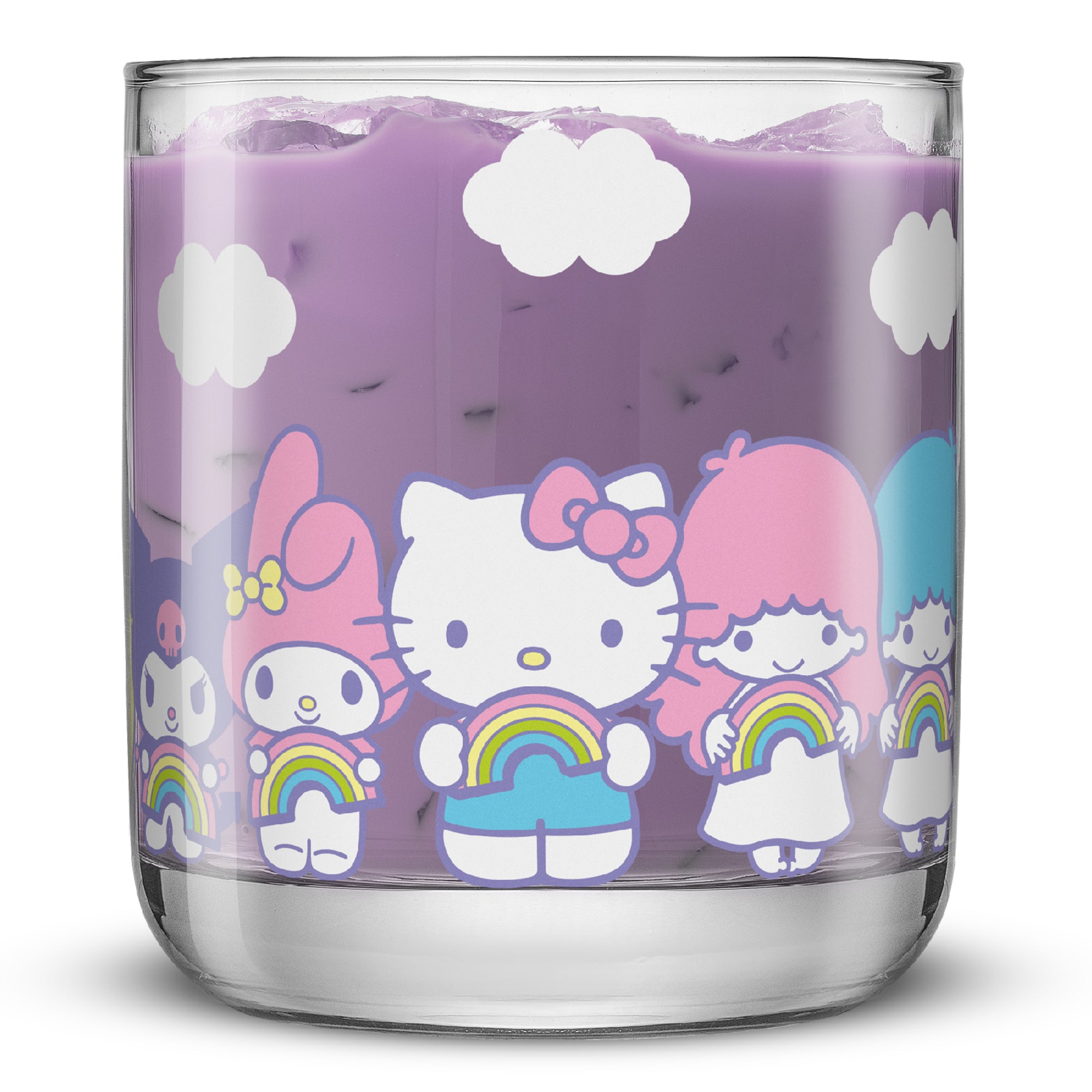joyjolt-hello-kitty-and-friends-rainbow-short-drinking-glasses-set-of-4 image 8