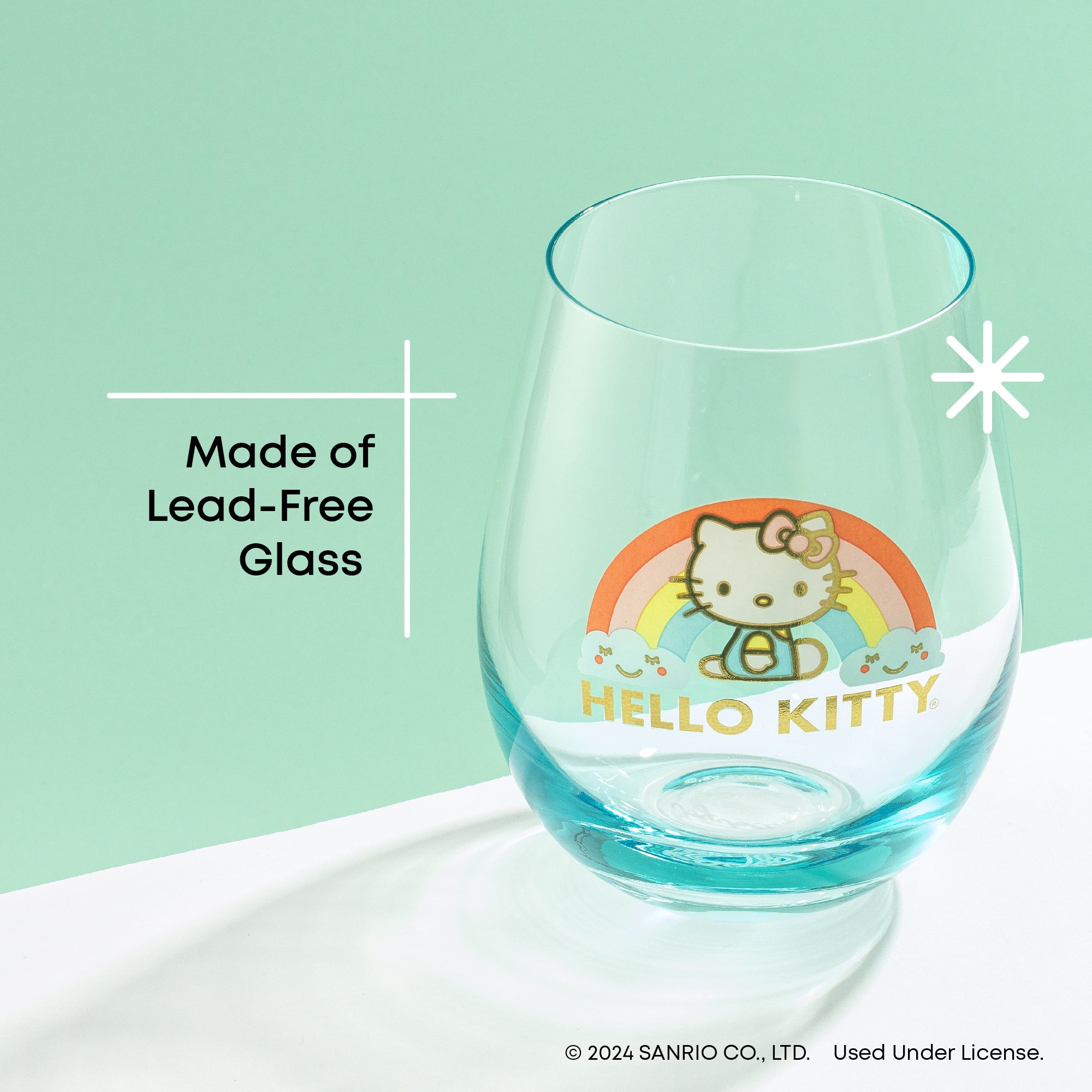 joyjolt-hello-kitty-sweet-rainbow-stemless-drinking-glasses-set-of-4 image 4
