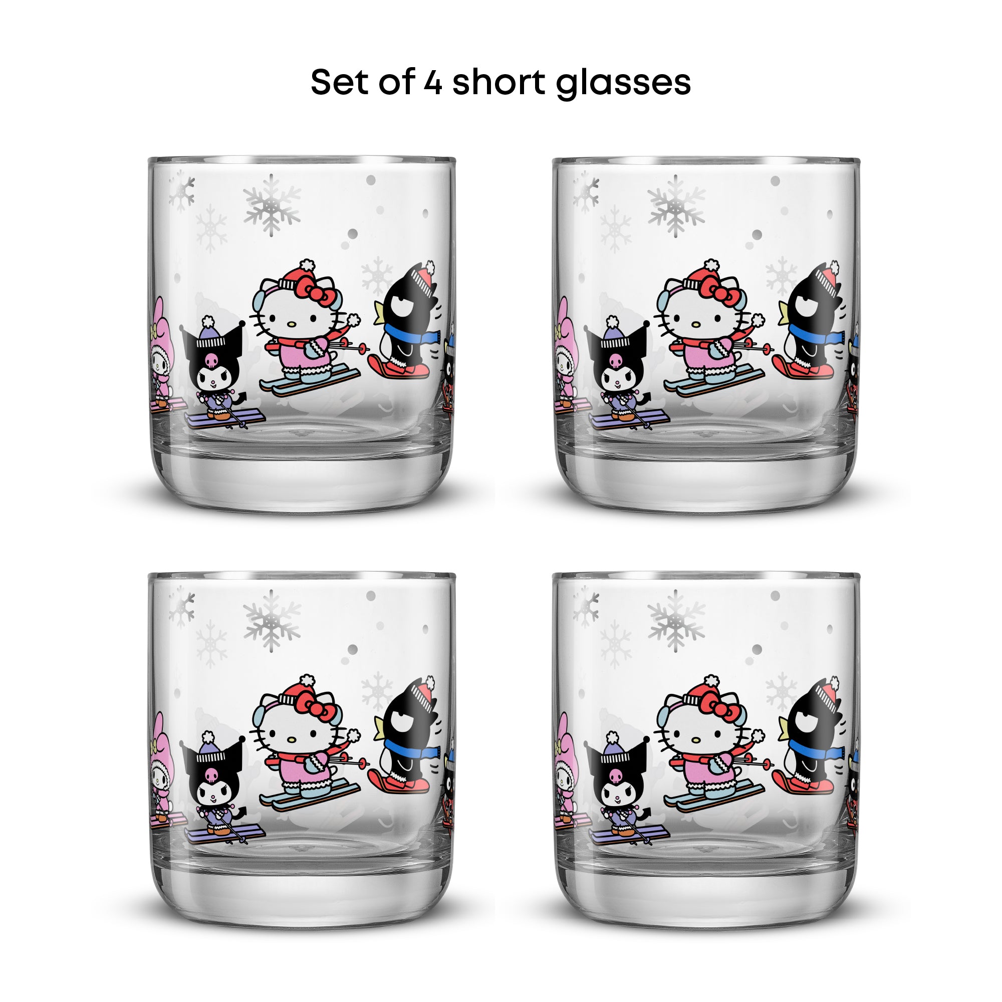 joyjolt-hello-kitty-and-friends-winter-wonderland-short-glasses-set-of-4-10-oz-s image 6