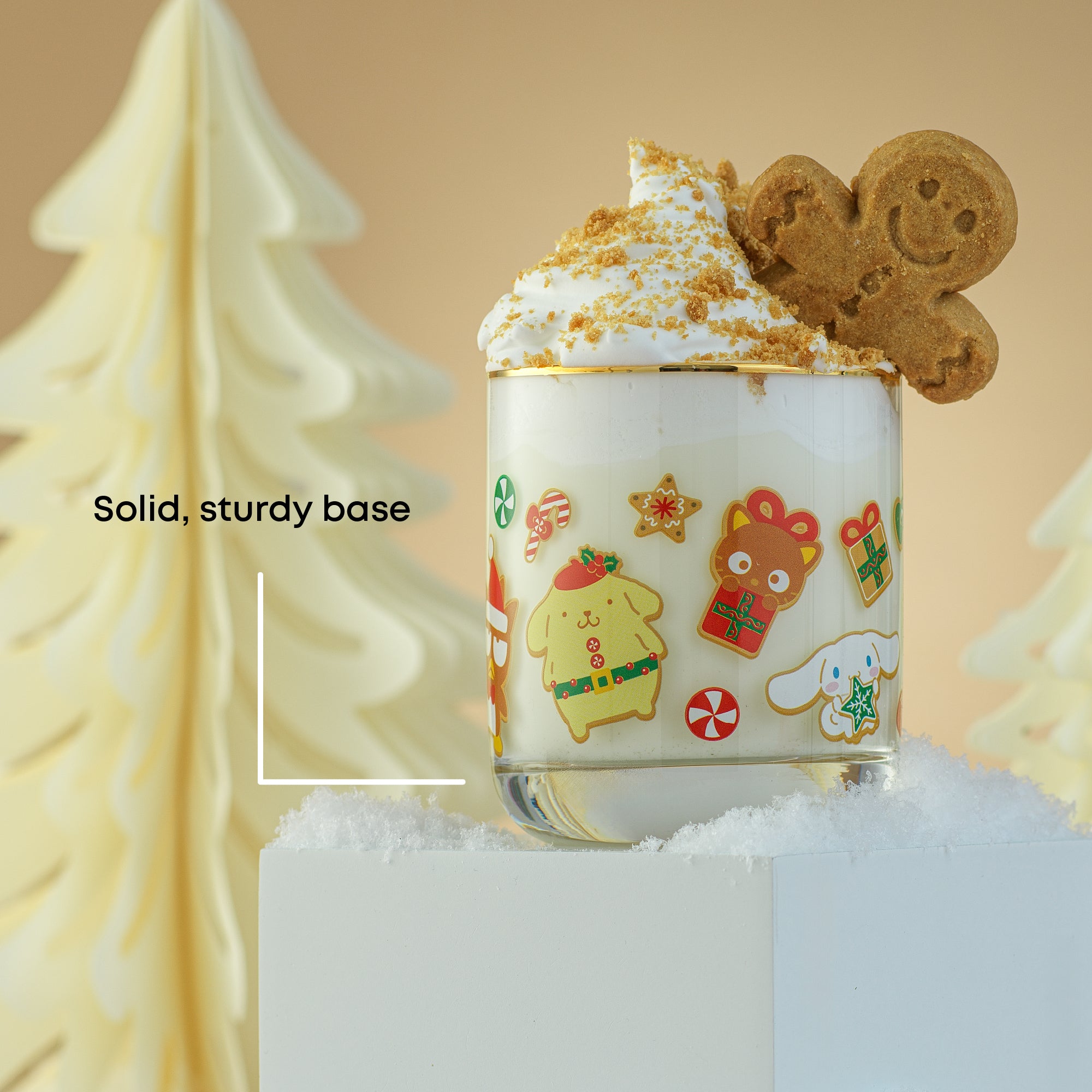 joyjolt-hello-kitty-and-friends-gingerbread-pals-short-glasses-set-of-4-10-oz image 5