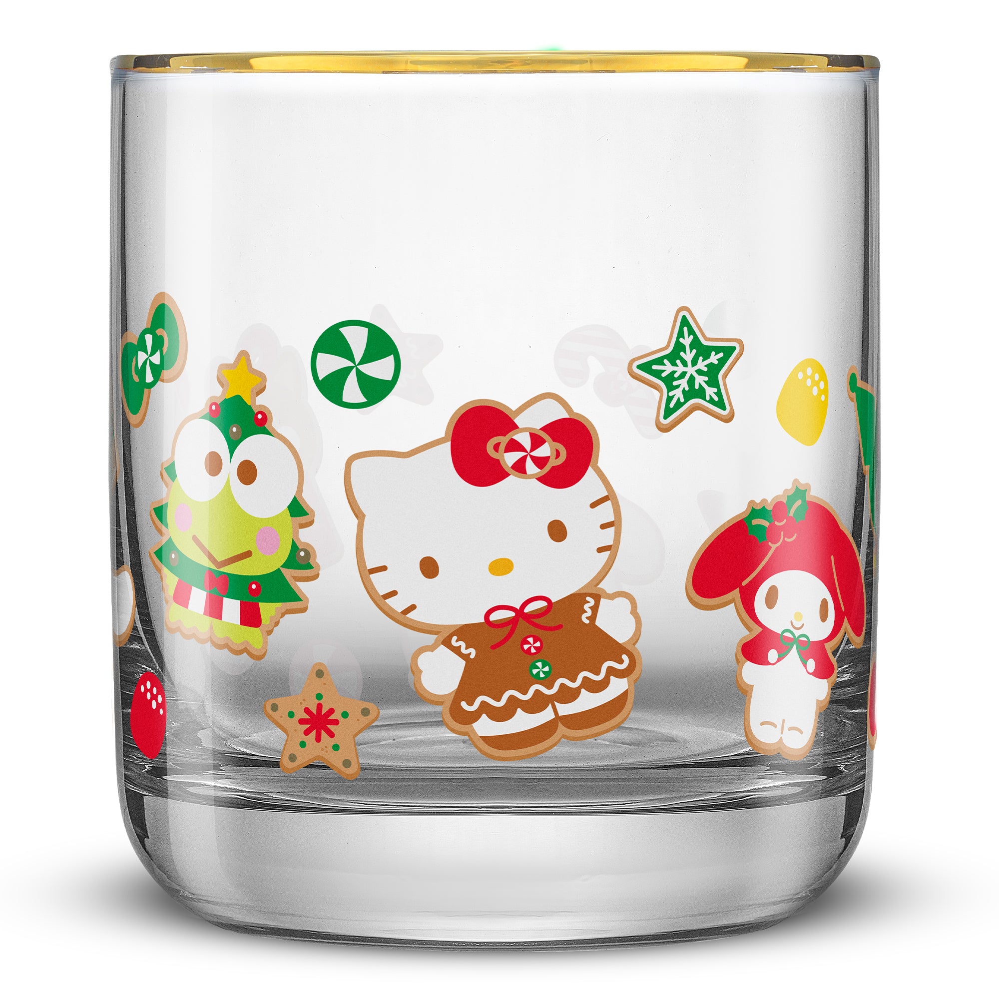 joyjolt-hello-kitty-and-friends-gingerbread-pals-short-glasses-set-of-4-10-oz image 8