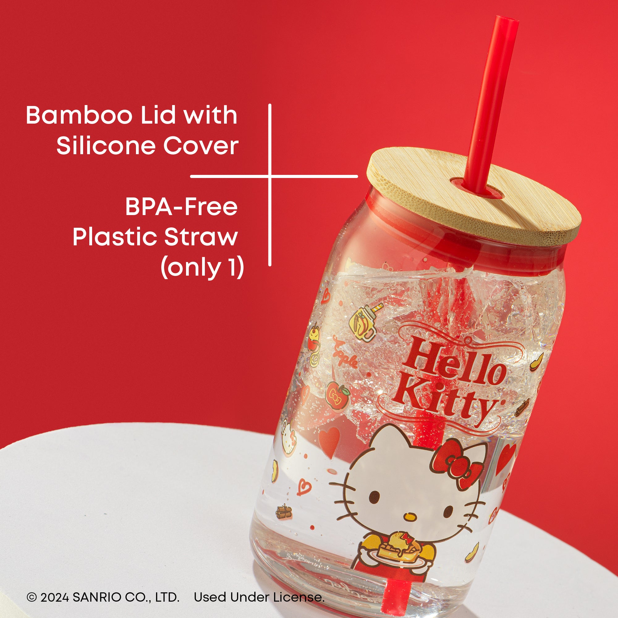 hello-kitty-and-friends-favorite-flavor-glass-tumbler-with-bamboo-lid-and-straw- image 6
