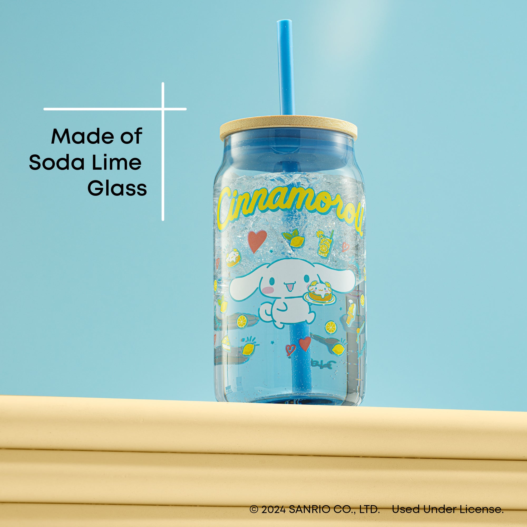 joyjolt-hello-kitty-and-friends-favorite-flavor-cinnamoroll-glass-tumbler-with-b image 4